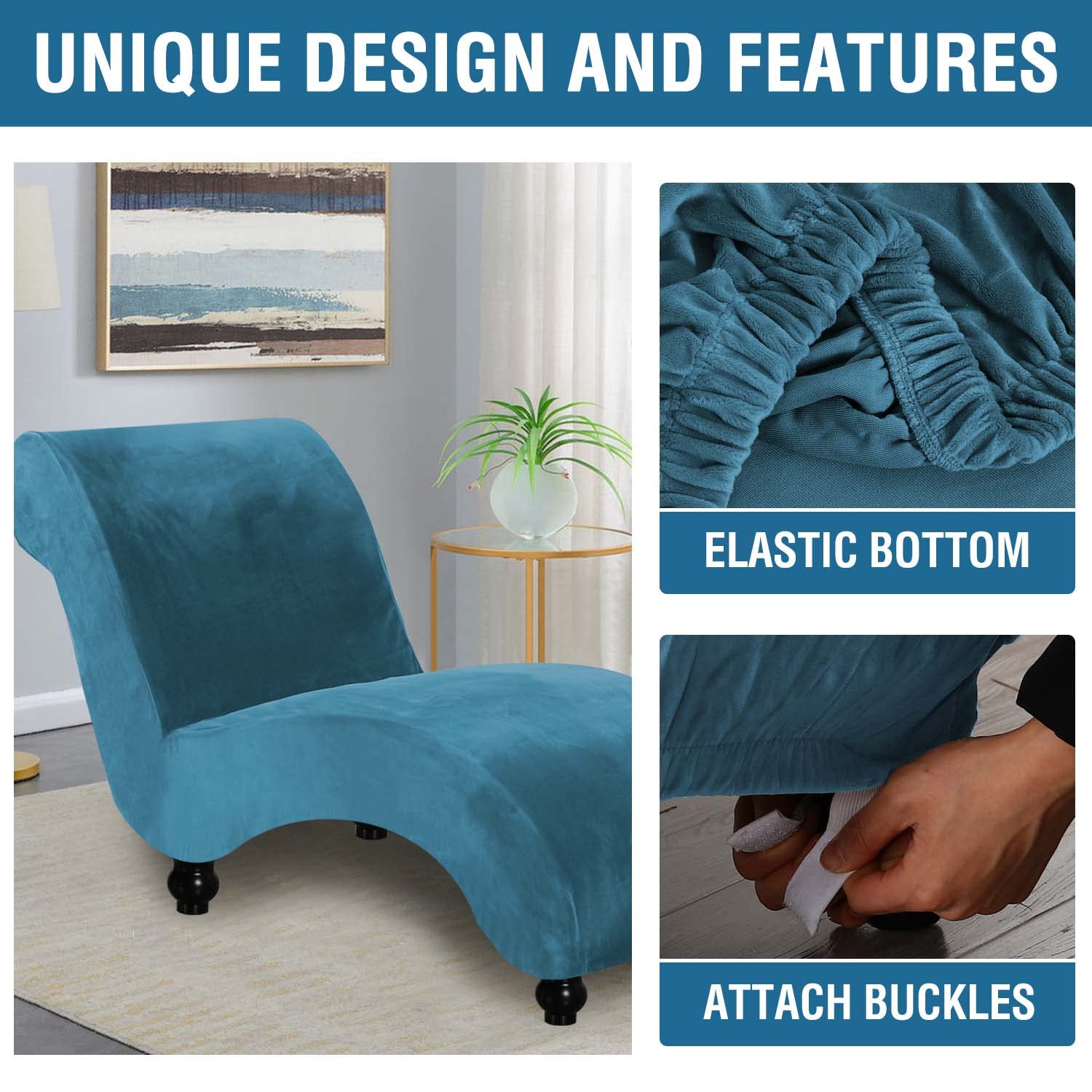 Foto 5 pulgar | Funda de Chaise Lounge H.Versailtex de Terciopelo - Venta Internacional