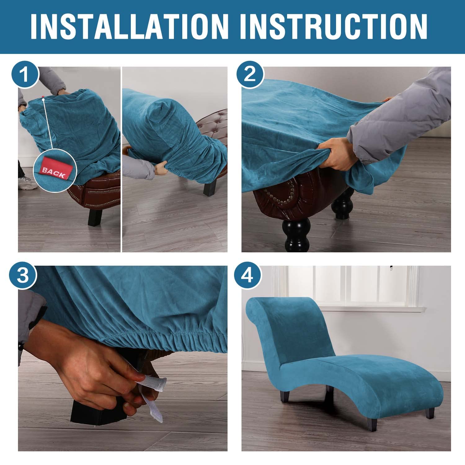 Foto 8 pulgar | Funda de Chaise Lounge H.Versailtex de Terciopelo - Venta Internacional