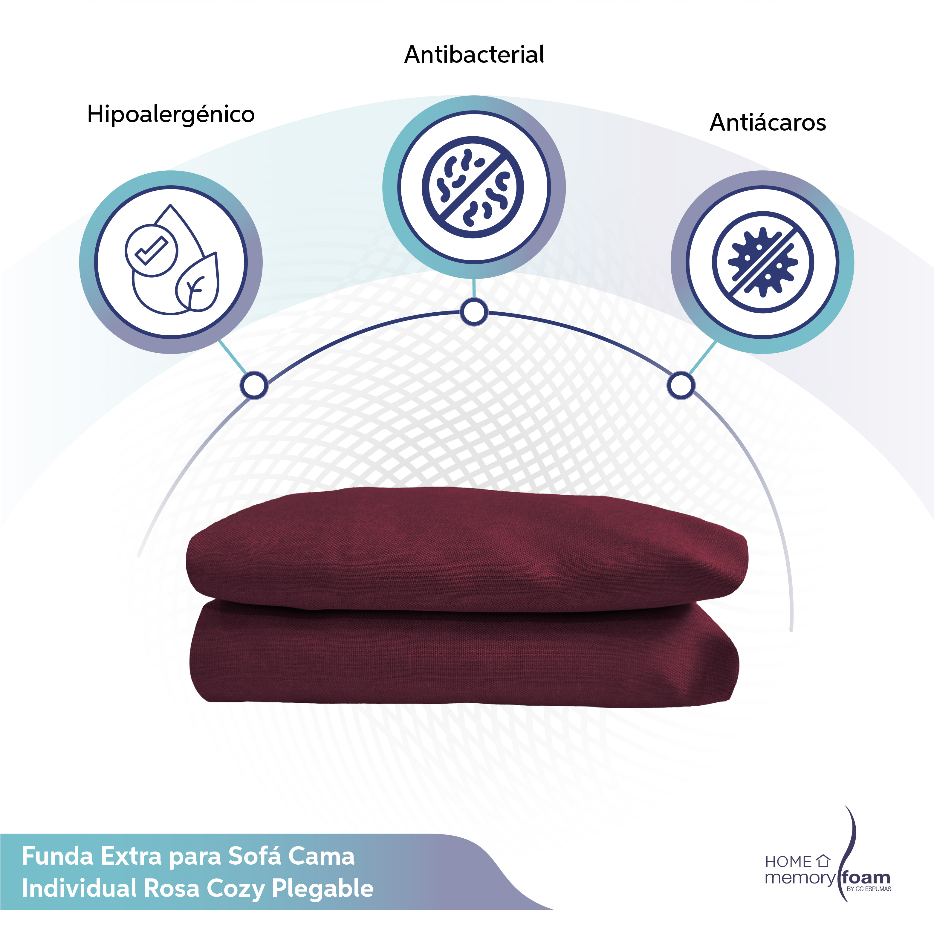 Foto 4 pulgar | Funda Extra  Sofá Cama Cozy Individual Rosa