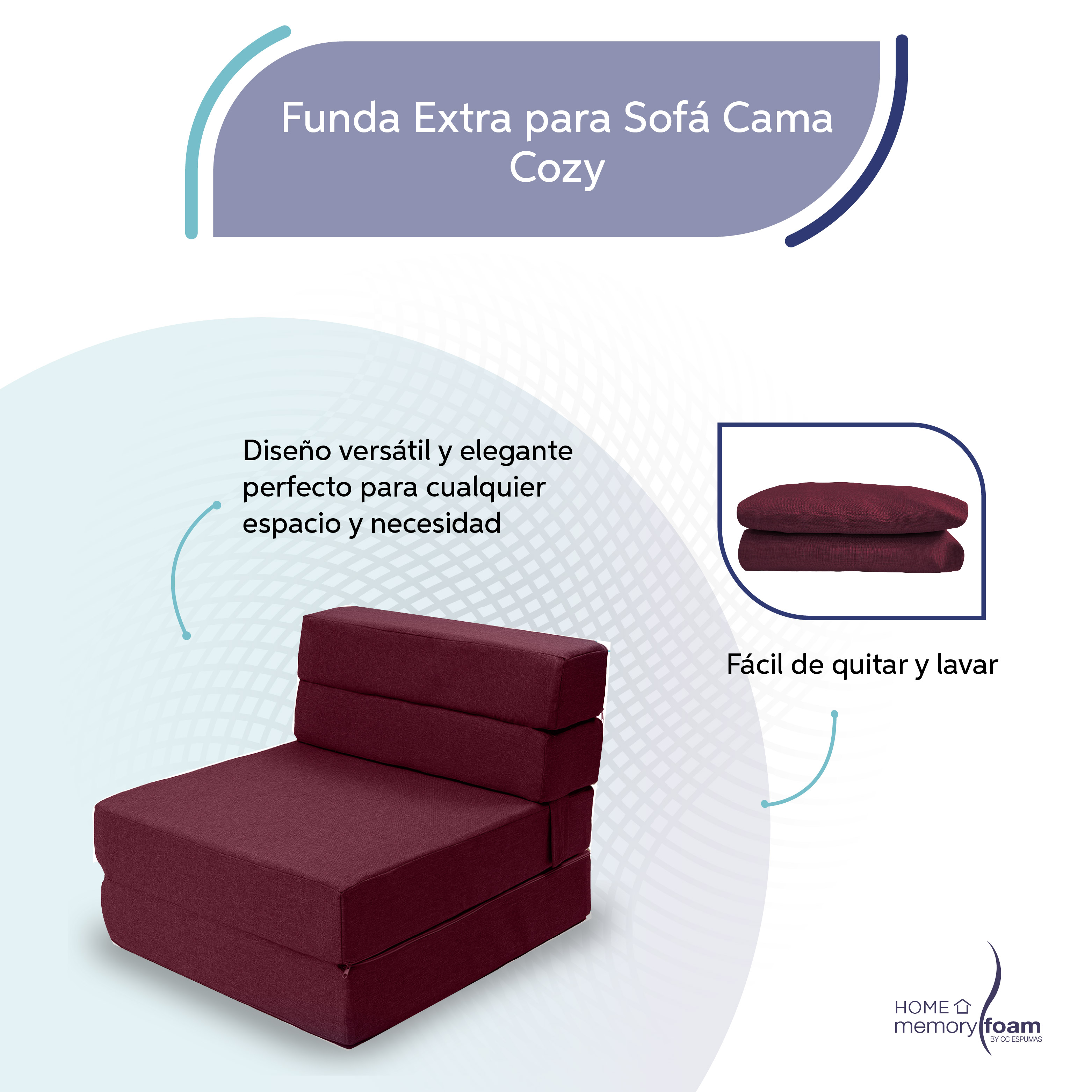 Foto 5 pulgar | Funda Extra  Sofá Cama Cozy Individual Rosa