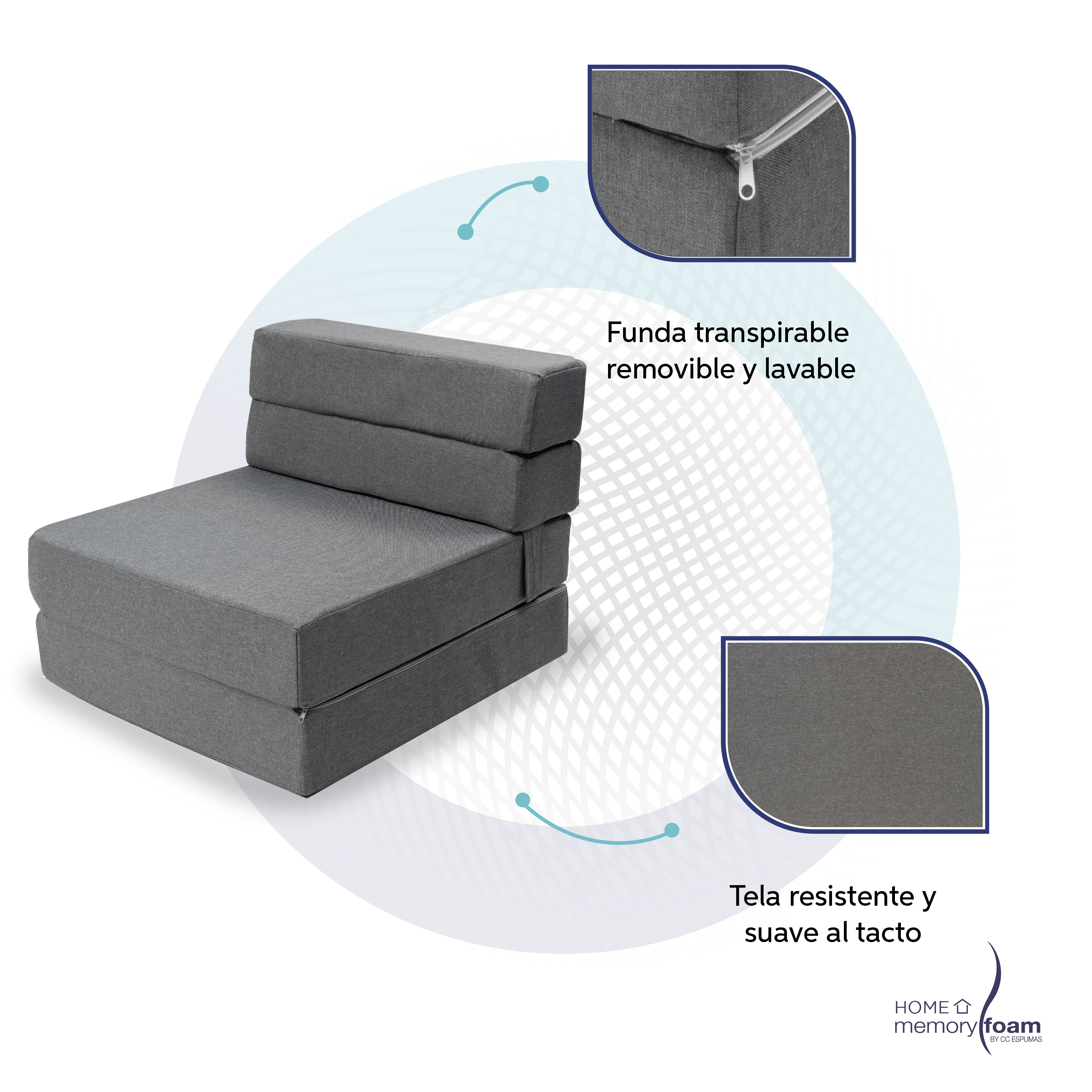 Foto 5 pulgar | Funda Extra  Sofá Cama Cozy Individual Gris
