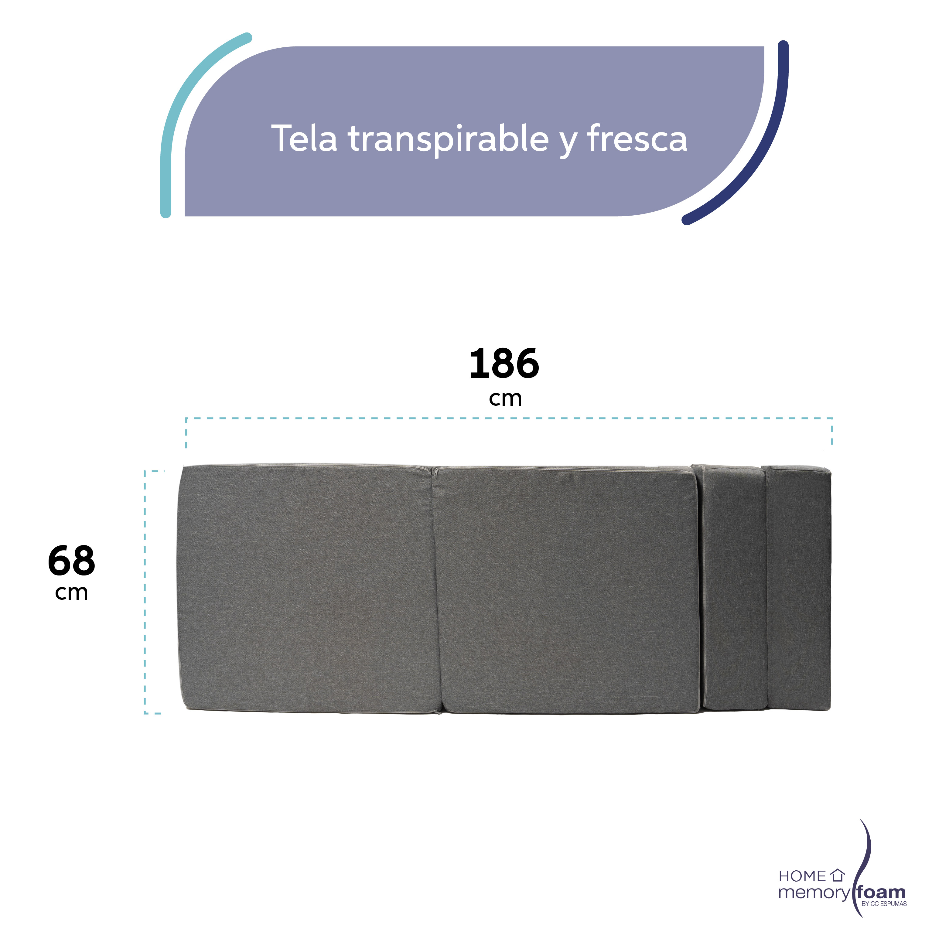 Foto 5 | Funda Extra  Sofá Cama Cozy Individual Gris