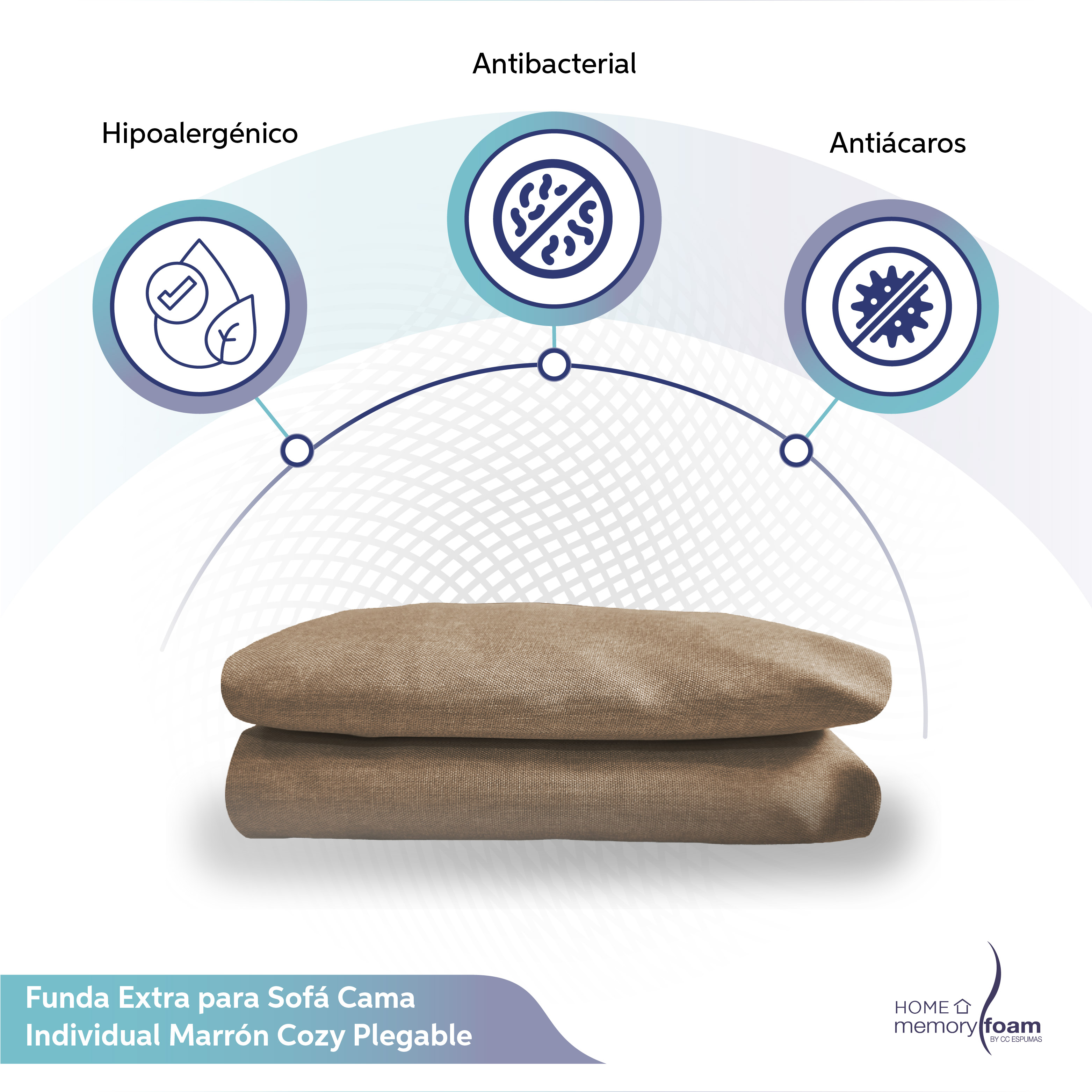 Foto 4 pulgar | Funda Extra  Sofá Cama Cozy Individual Marron