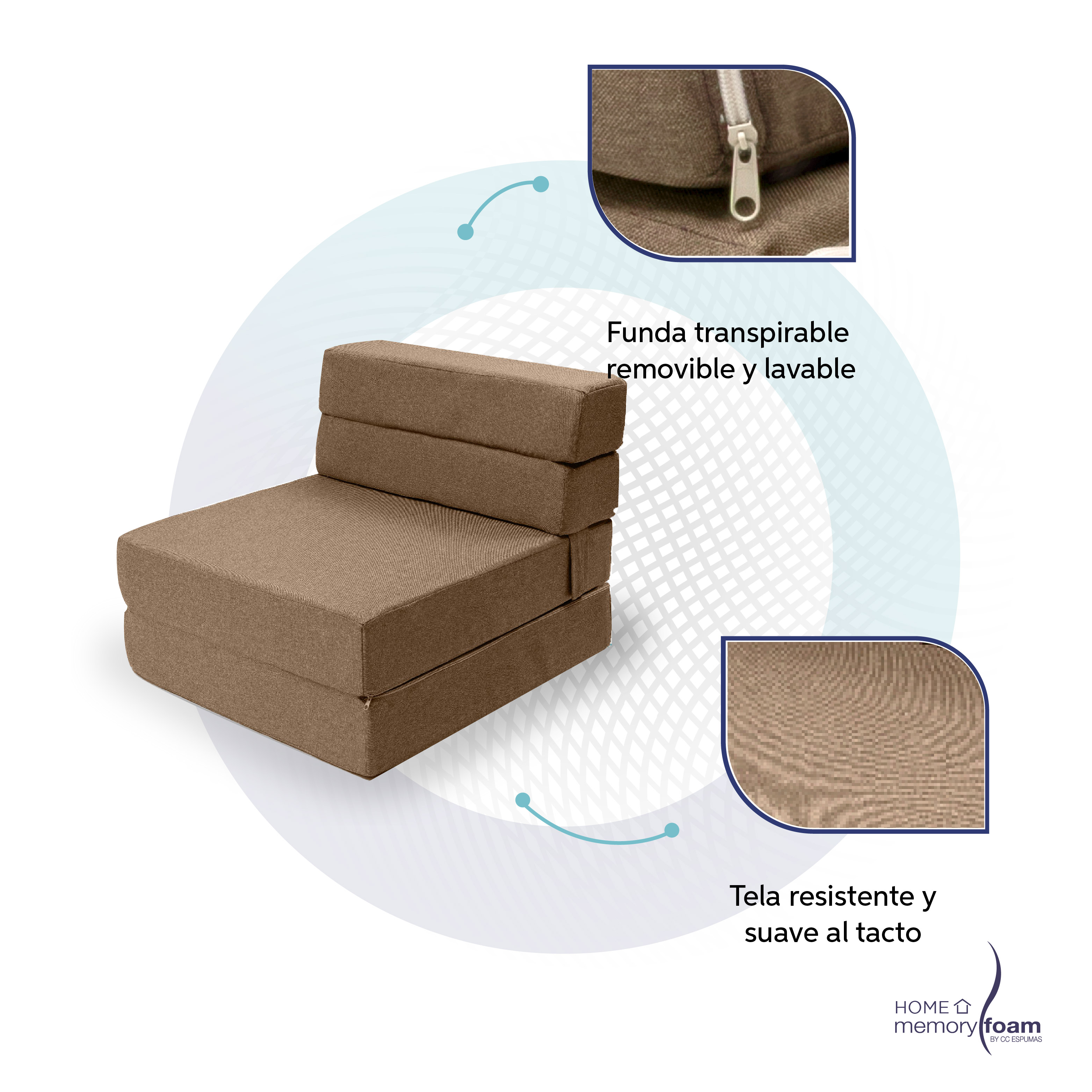 Foto 6 pulgar | Funda Extra  Sofá Cama Cozy Individual Marron