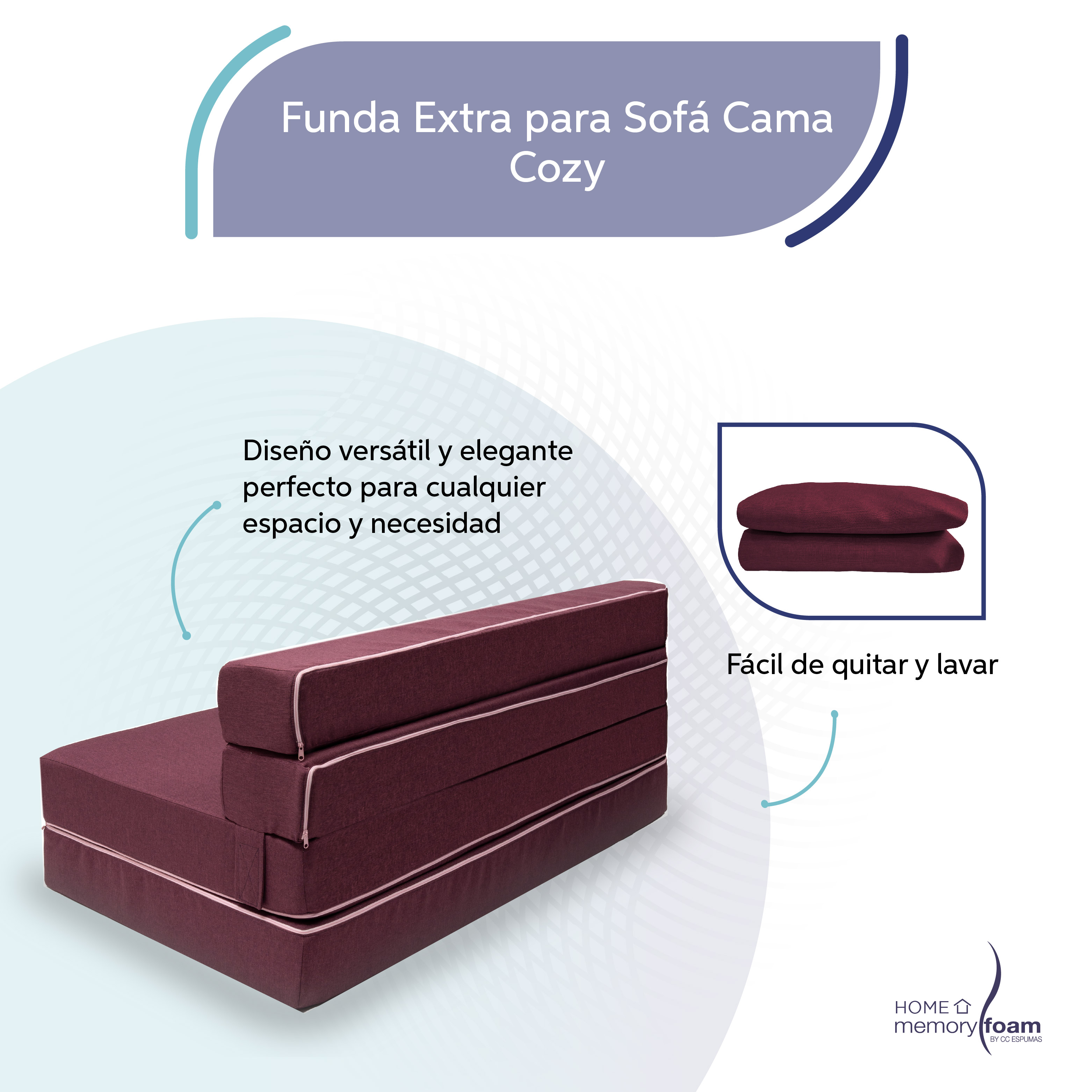Foto 4 pulgar | Funda Extra  Sofá Cama Cozy Matrimonial Rosa