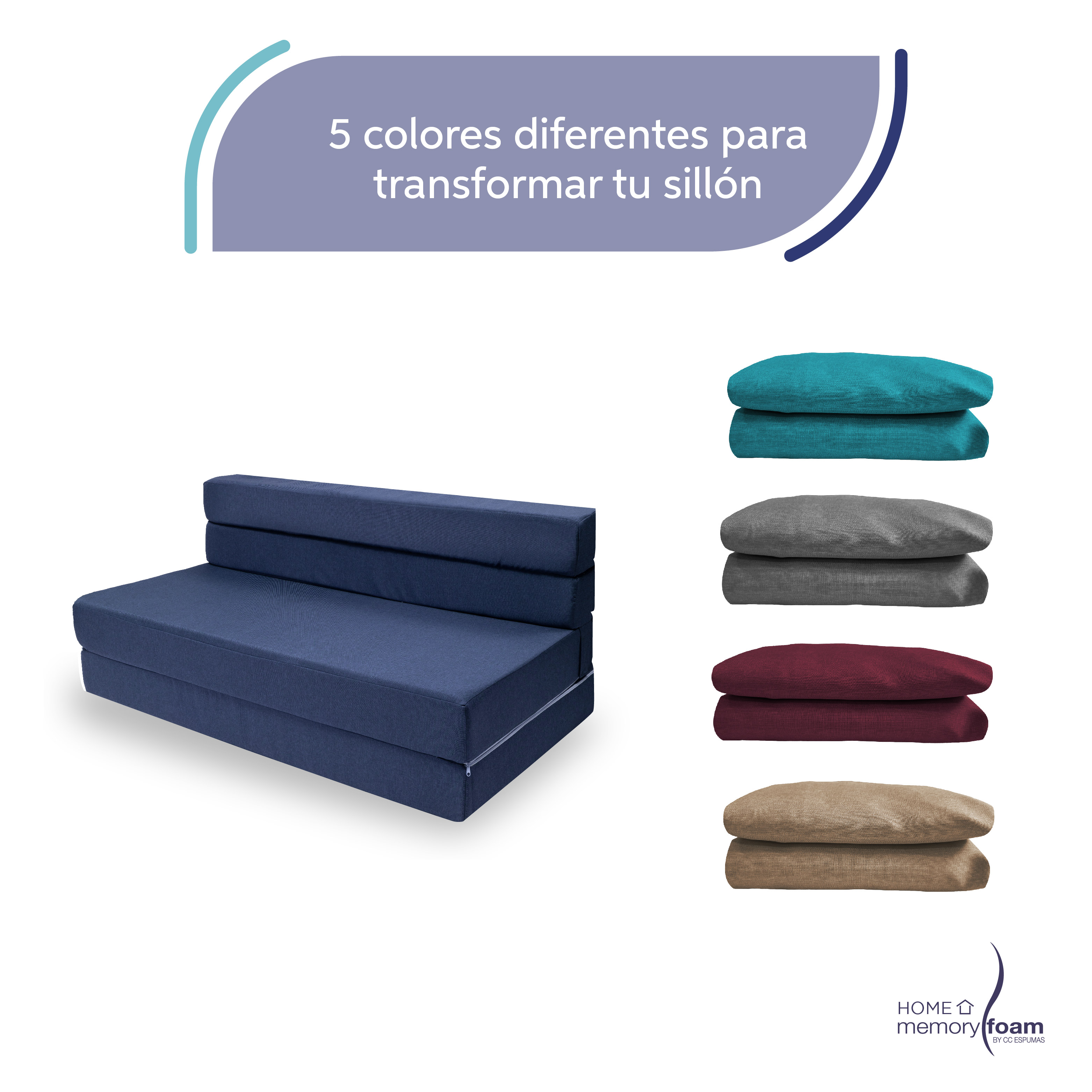 Foto 3 pulgar | Funda Extra  Sofá Cama Cozy Matrimonial Azul Marino