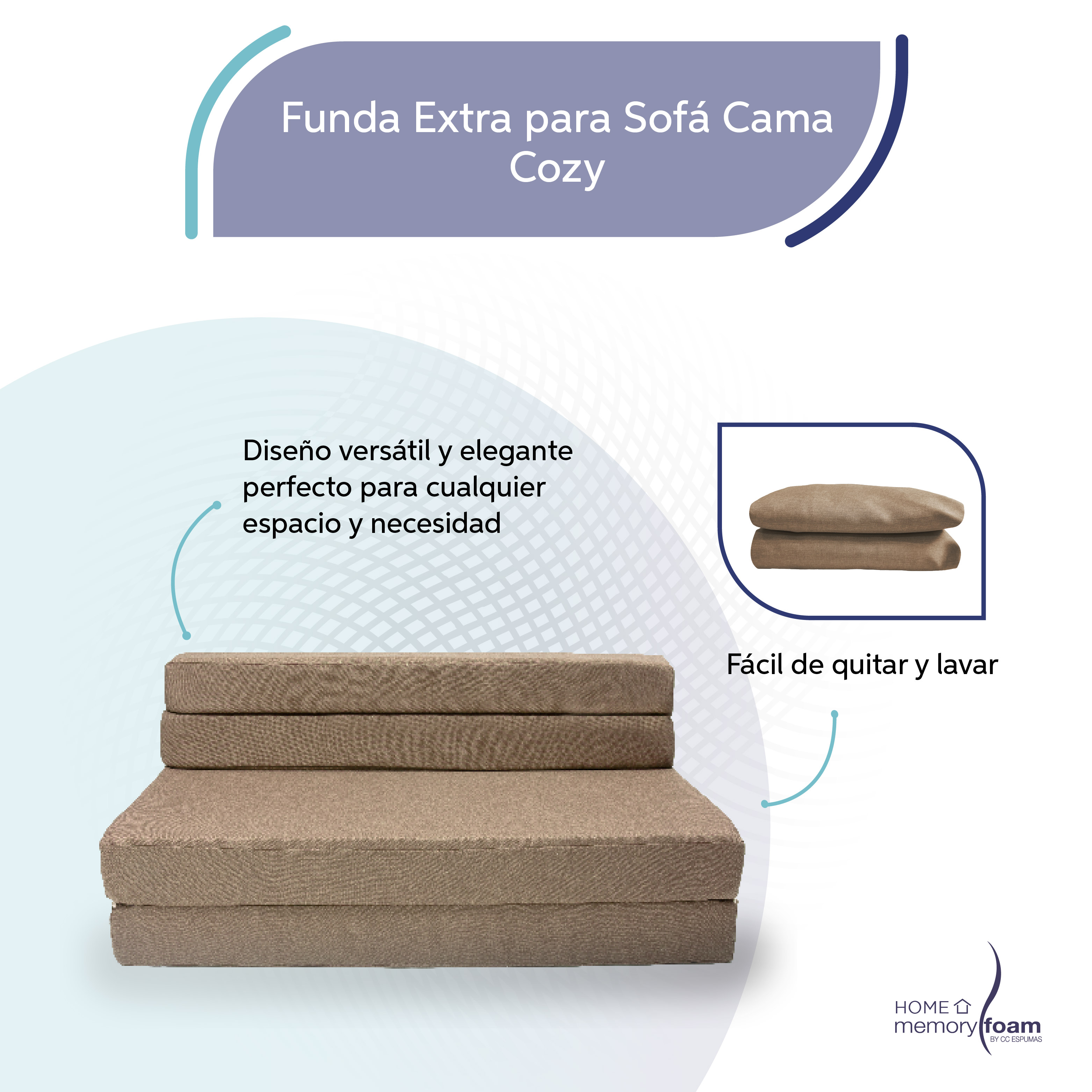 Foto 6 pulgar | Funda Extra  Sofá Cama Cozy Queen Size Marron