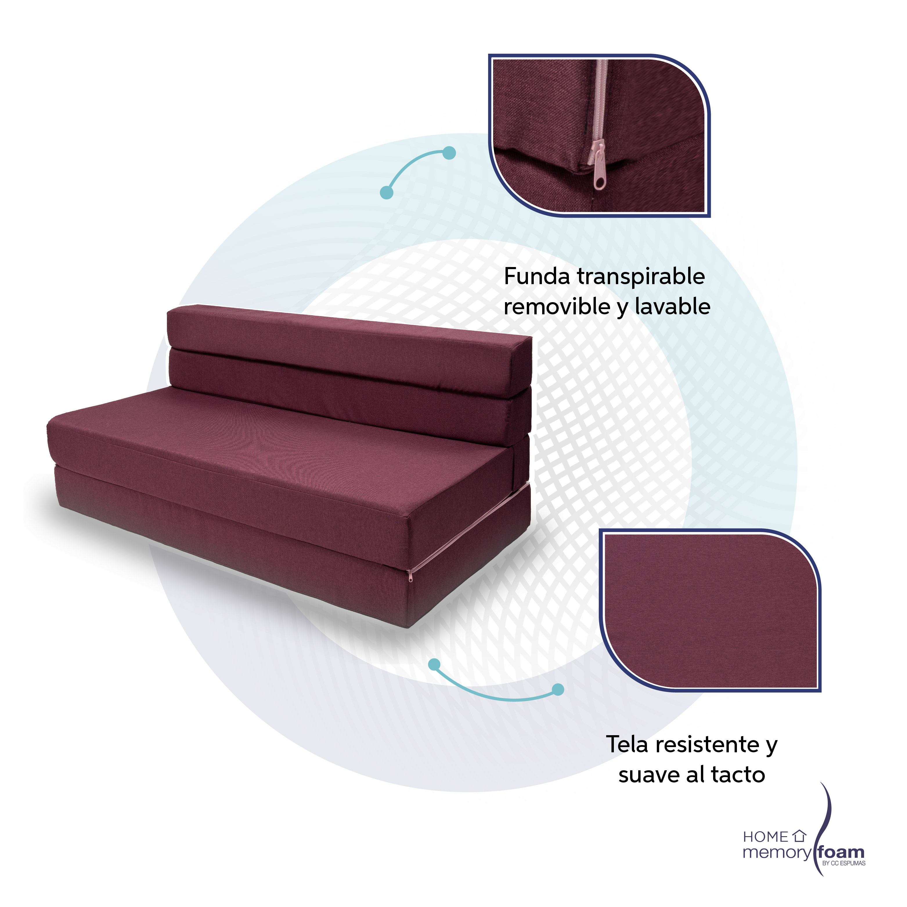 Foto 4 pulgar | Funda Extra  Sofá Cama Cozy Queen Size Rosa