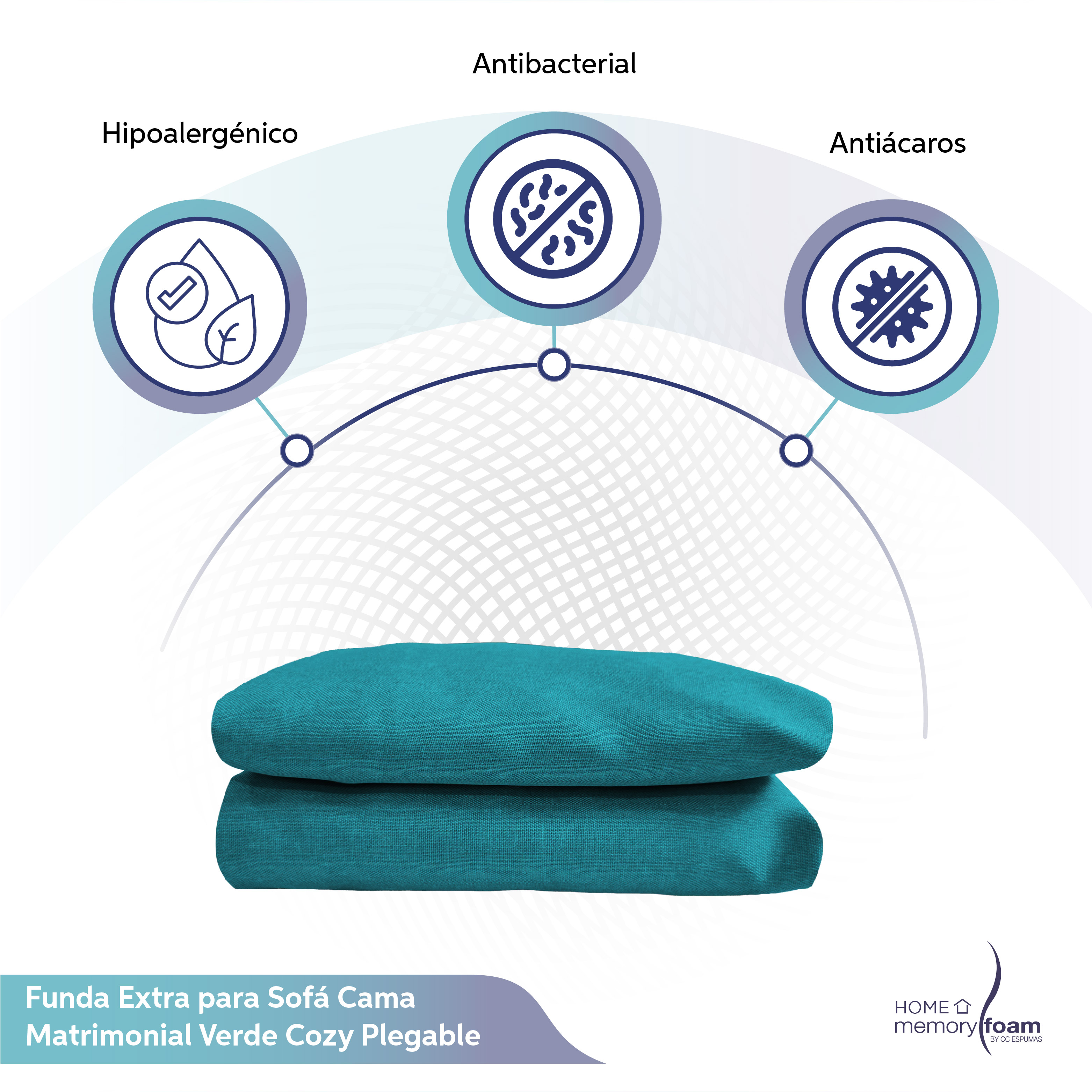 Foto 6 pulgar | Funda Extra  Sofá Cama Cozy Matrimonial Verde