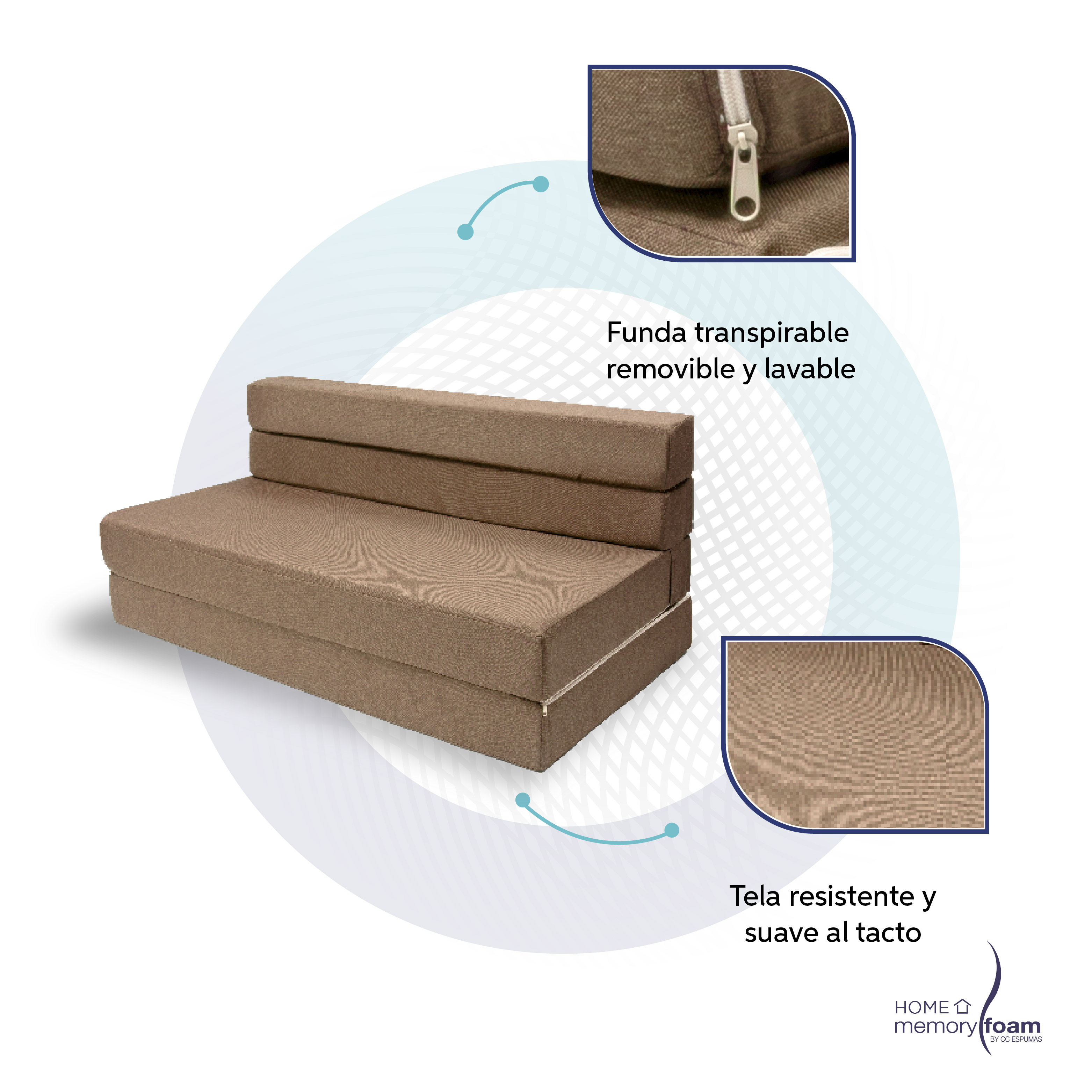 Foto 5 pulgar | Funda Extra  Sofá Cama Cozy Matrimonial Marron
