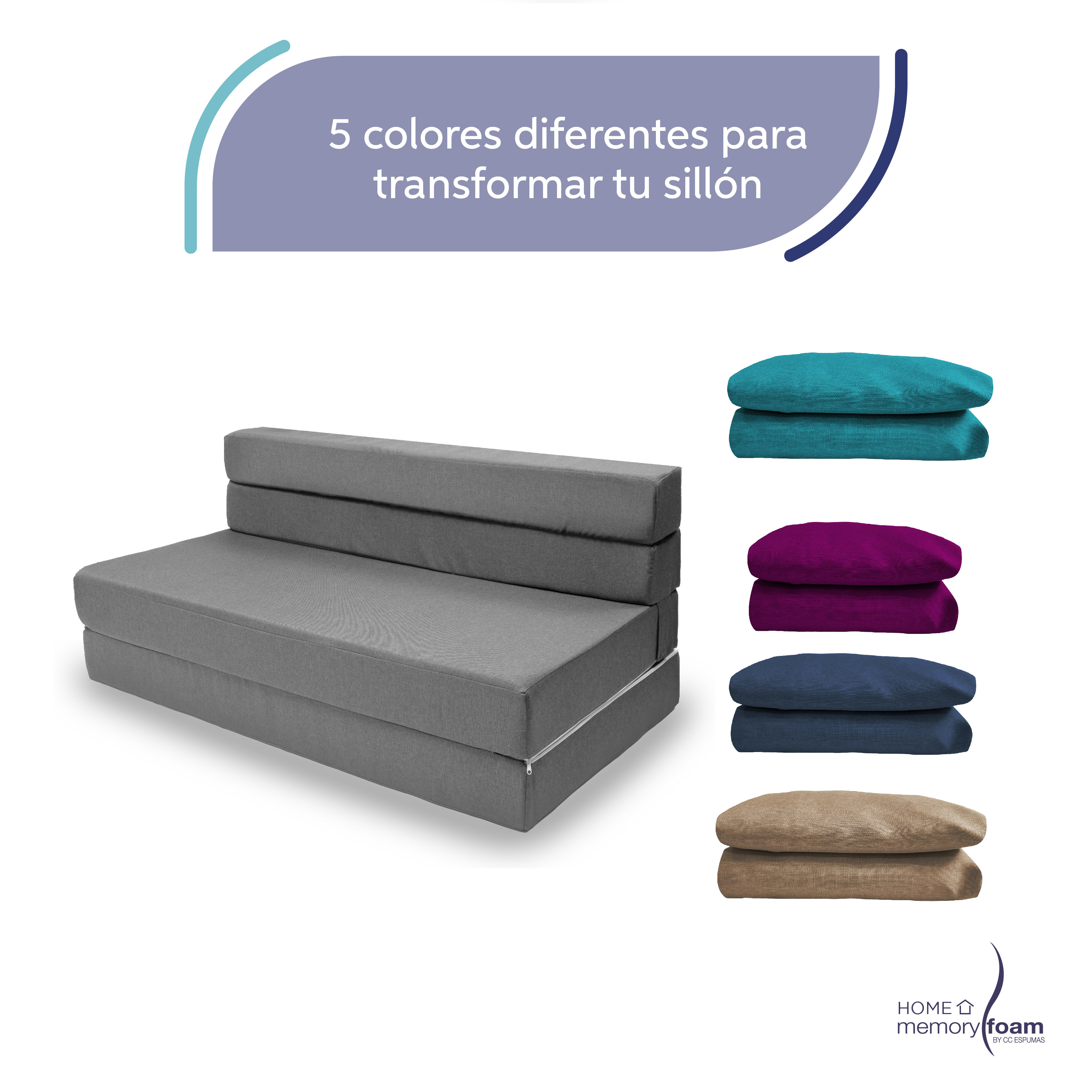 Foto 4 | Funda Extra  Sofá Cama Cozy Queen Size Gris