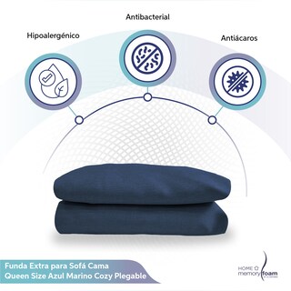 Foto 5 | Funda Extra Sofá Cama Cozy Queen Size Azul Marino