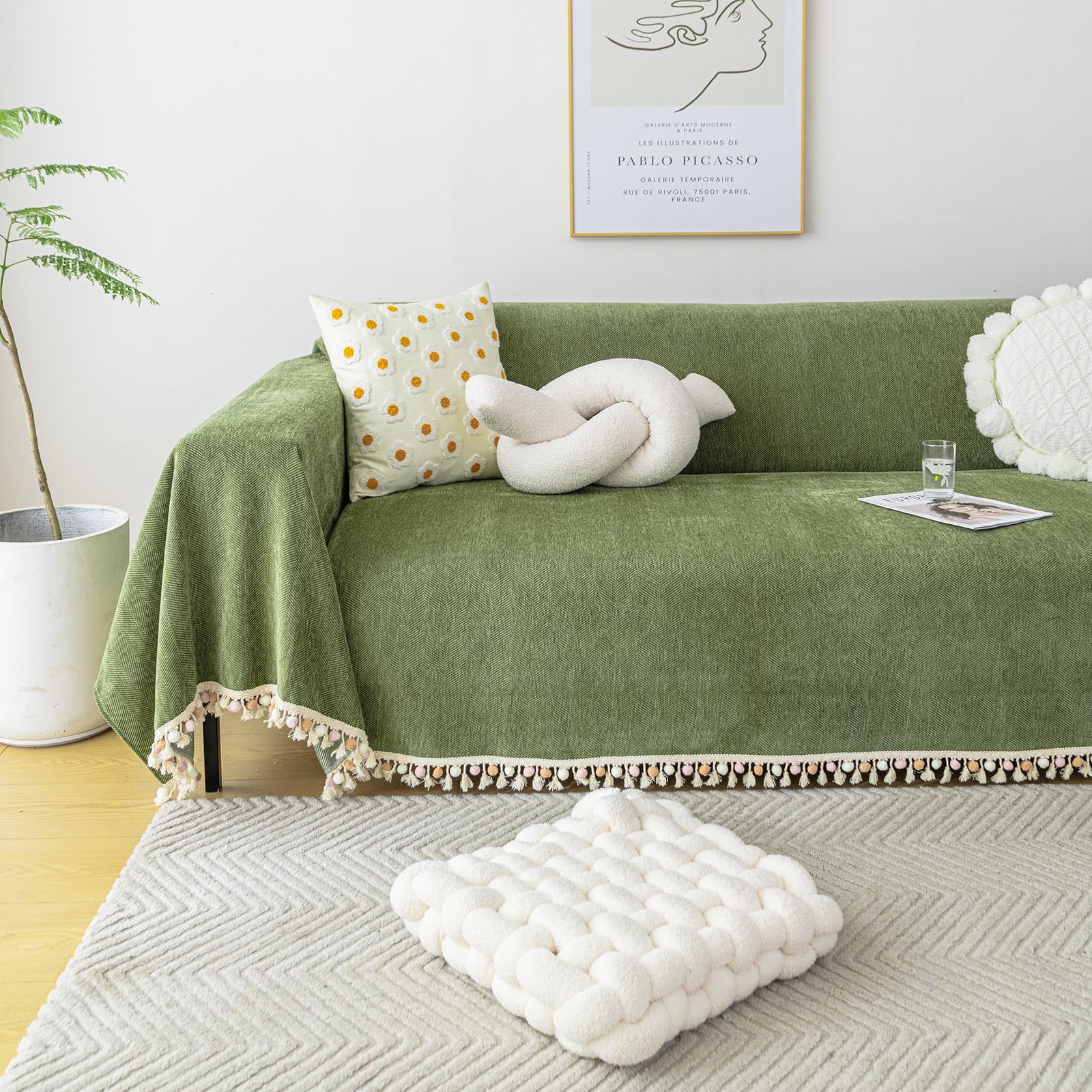 Foto 1 | Funda De Sofá Clife Modern, Felpilla Verde Bosque, 180 X 340 Cm - Venta Internacional.