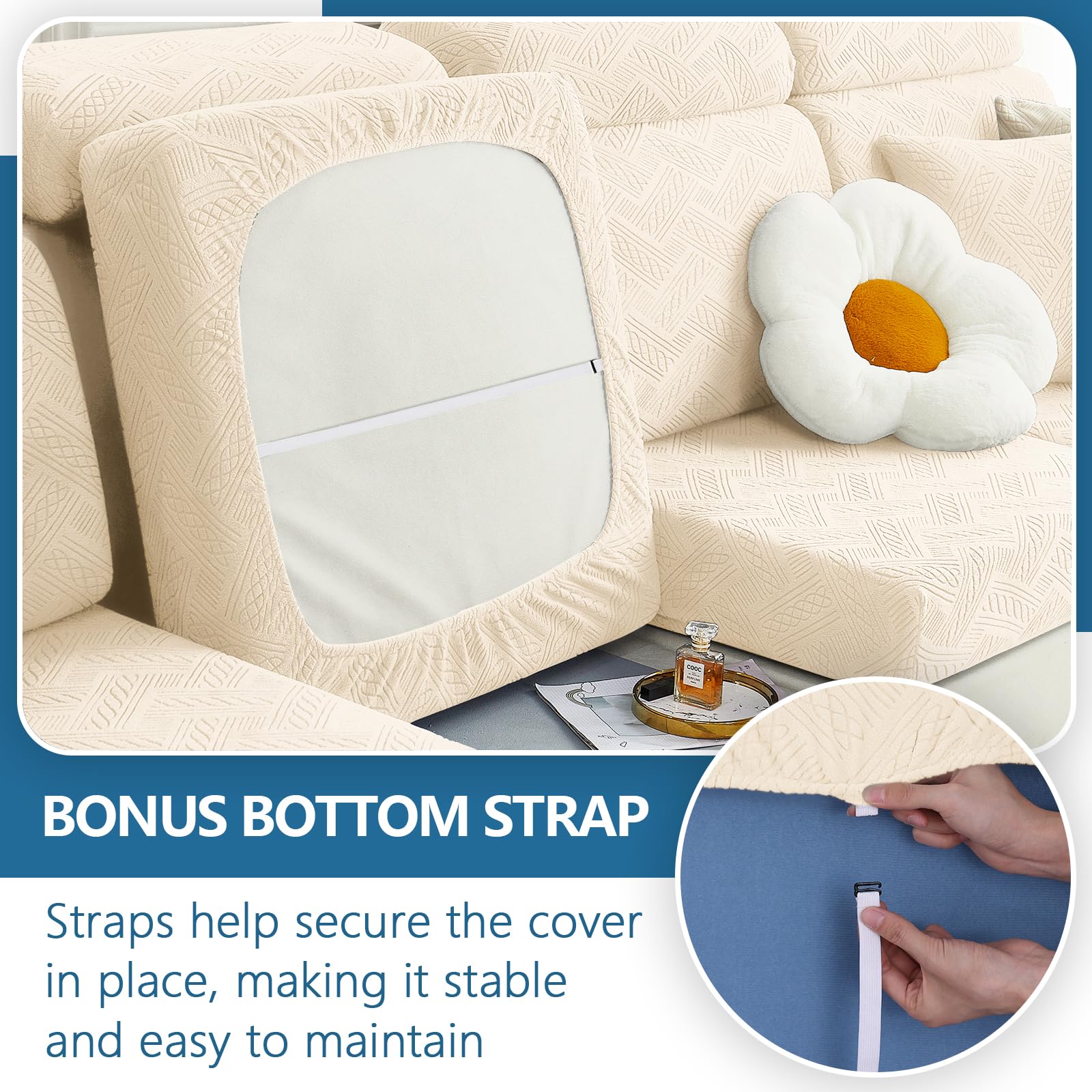Foto 4 pulgar | Fundas De Cojín Hyha Individual Couch Stretch Magic Sofa Beige - Venta Internacional.