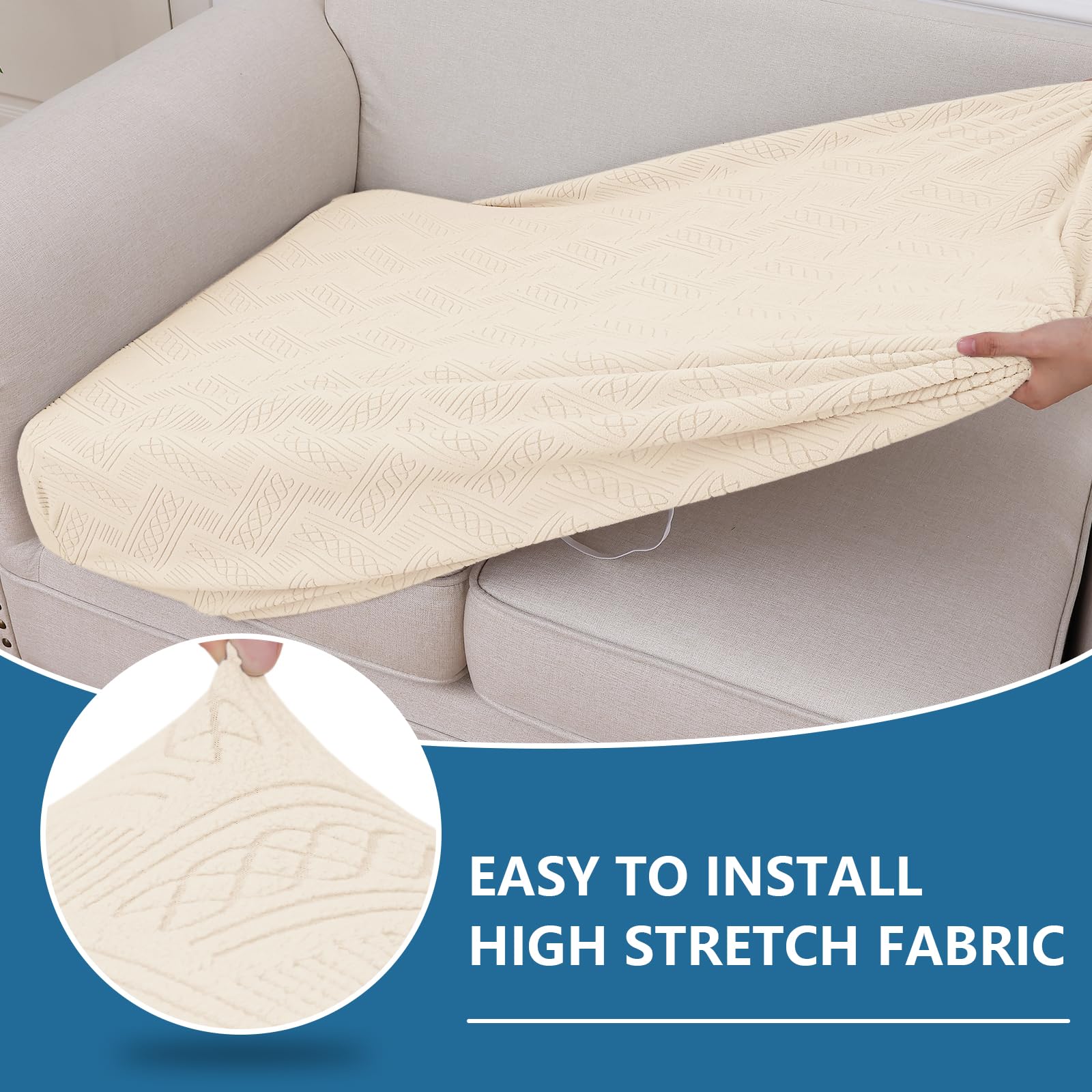 Foto 5 pulgar | Fundas De Cojín Hyha Individual Couch Stretch Magic Sofa Beige - Venta Internacional.