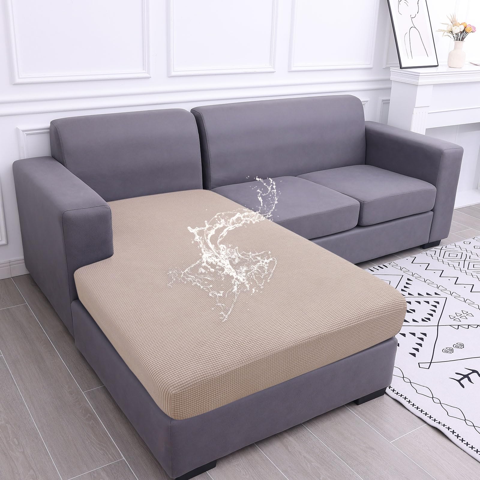 Foto 1 | Funda De Cojín Hyha Para Sofá Seccional Impermeable, Color Topo - Venta Internacional.