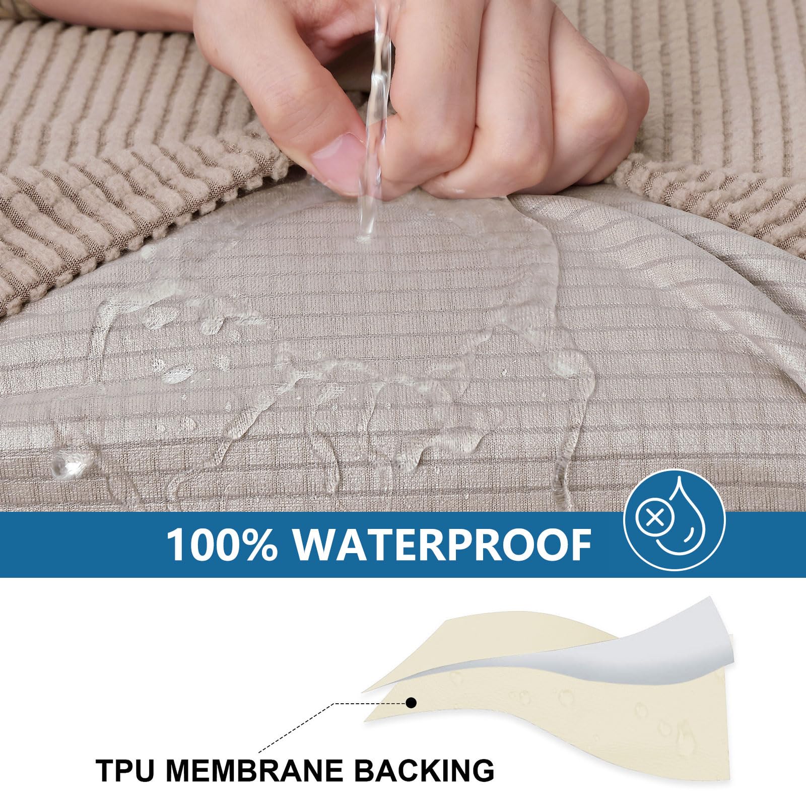 Foto 3 pulgar | Funda De Cojín Hyha Para Sofá Seccional Impermeable, Color Topo - Venta Internacional.