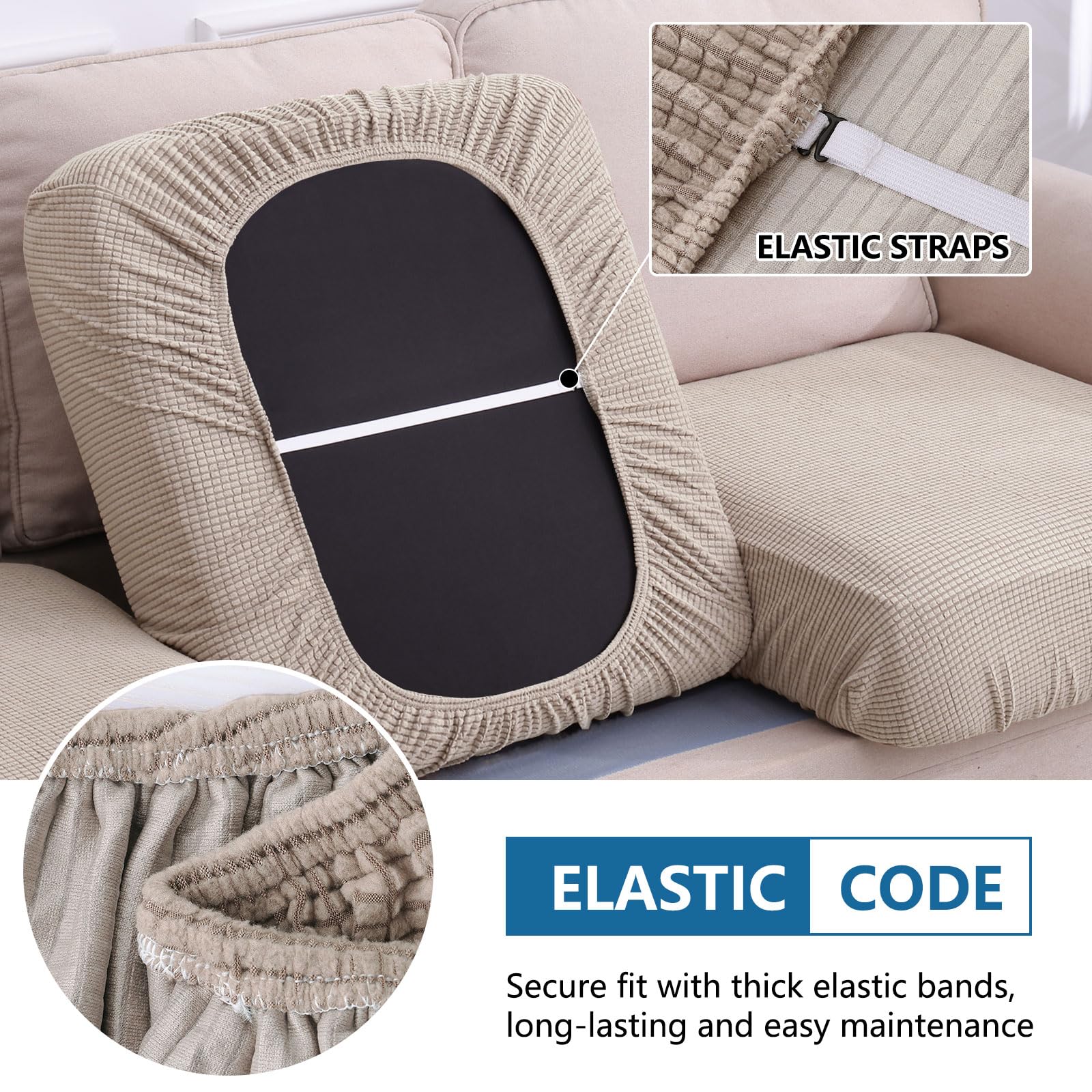 Foto 4 pulgar | Funda De Cojín Hyha Para Sofá Seccional Impermeable, Color Topo - Venta Internacional.
