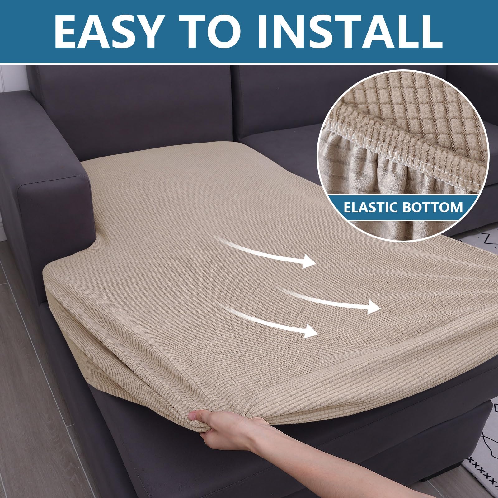 Foto 5 pulgar | Funda De Cojín Hyha Para Sofá Seccional Impermeable, Color Topo - Venta Internacional.