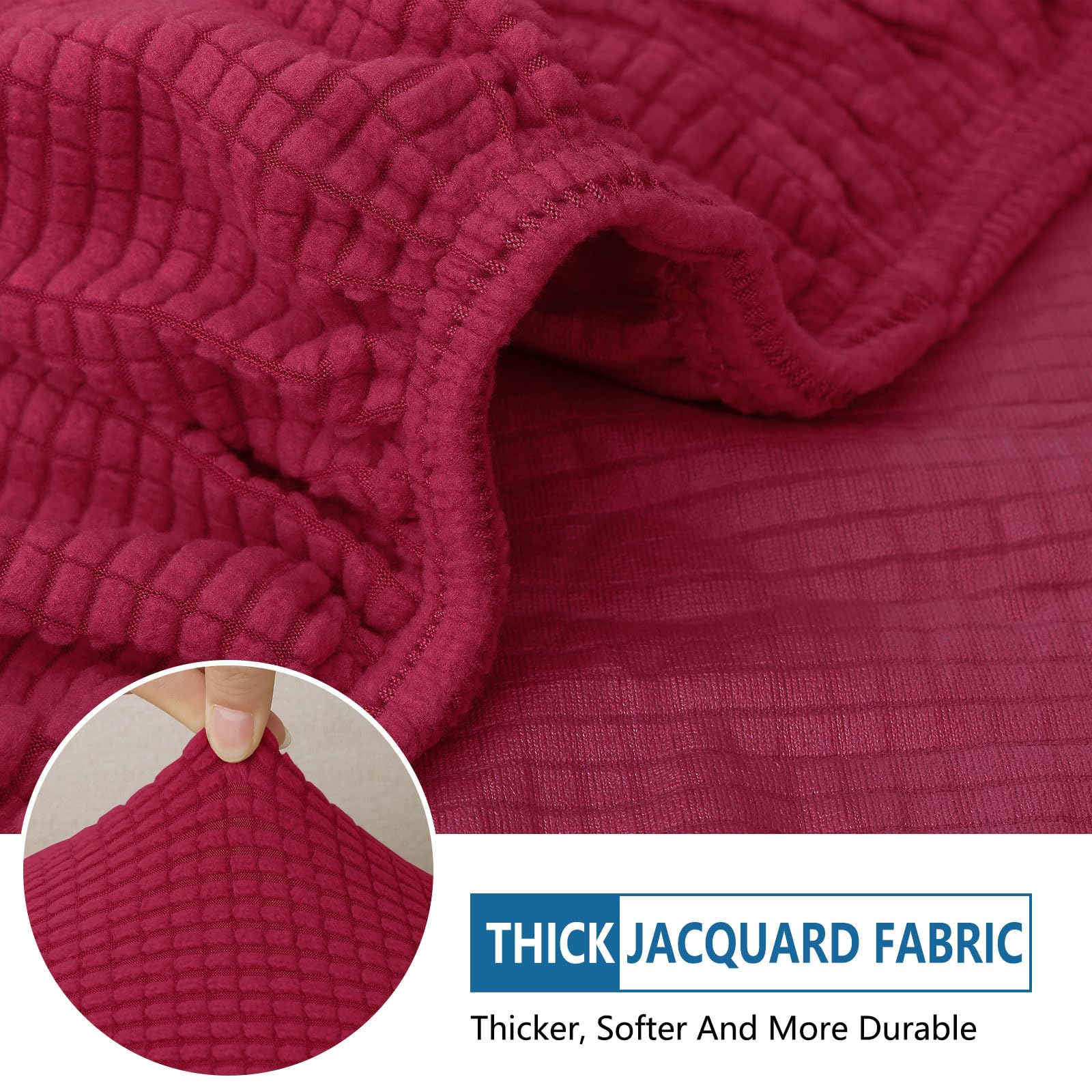 Foto 5 pulgar | Funda De Cojín Hyha Para Sofá Seccional Impermeable, Color Rojo Vino - Venta Internacional.