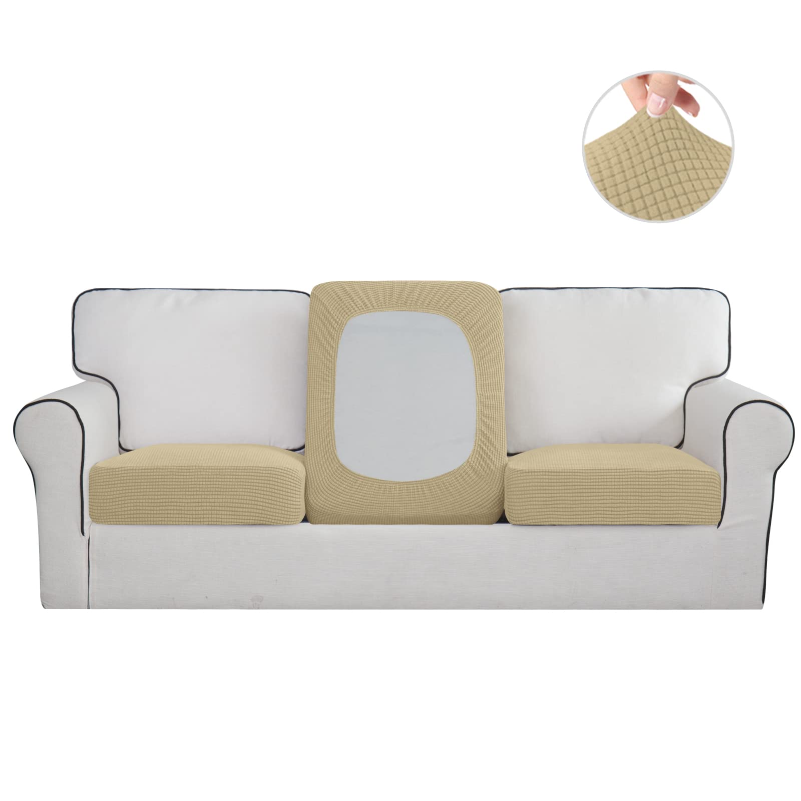 Foto 2 pulgar | Funda De Cojín Para Sofá Individual, Elástica Y Fácil De Llevar, Color Beige - Venta Internacional.