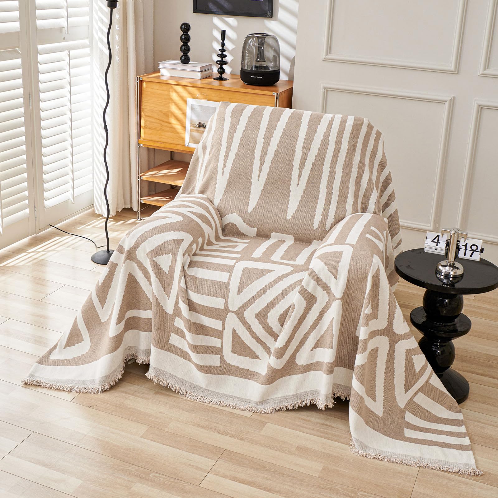 Foto 1 | Funda De Sofá Vclife Boho De Chenilla Transpirable Y Lavable, Color Beige - Venta Internacional.