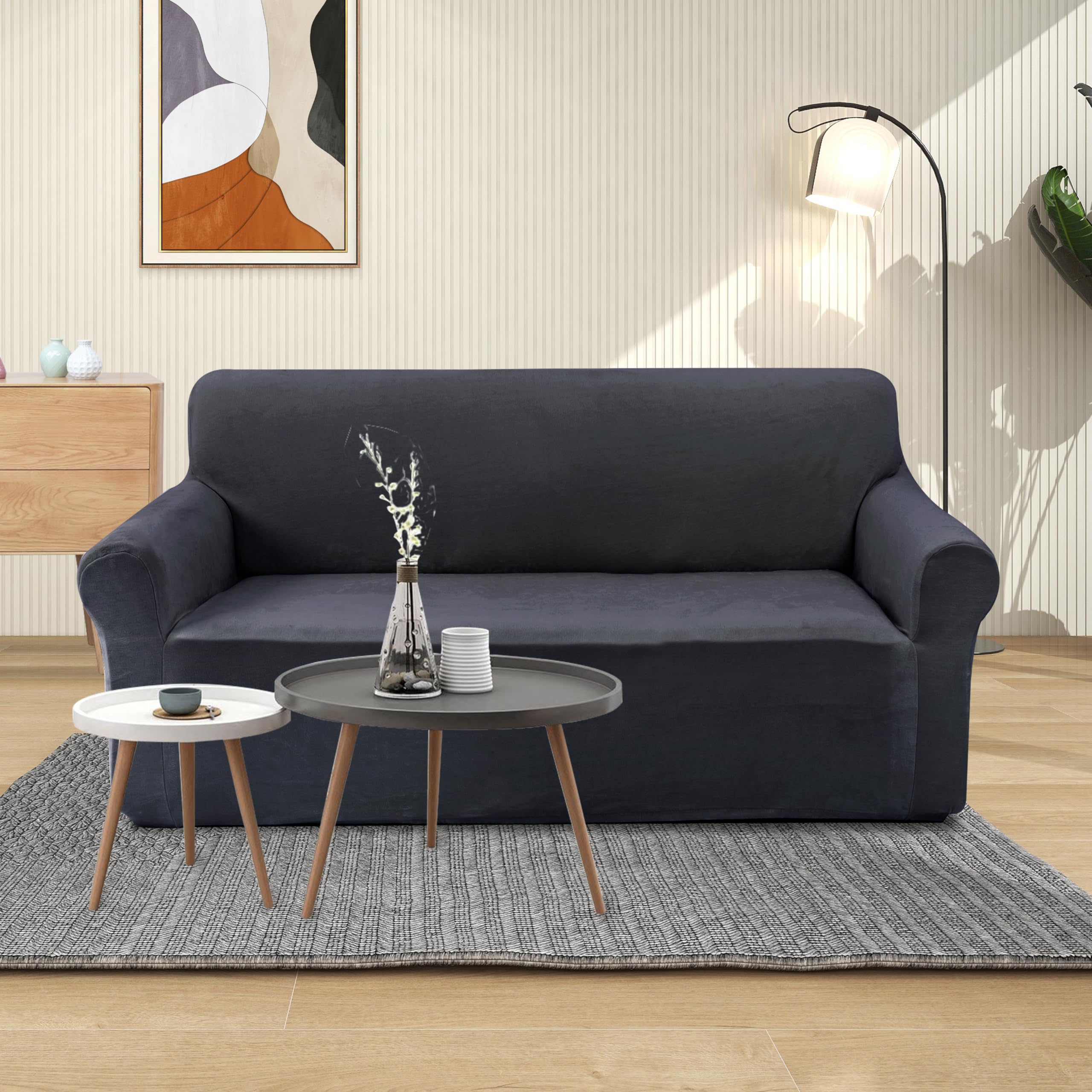 Foto 3 pulgar | Funda De Sofá U-nice Home Velvet Loveseat Gris Oscuro - Venta Internacional.