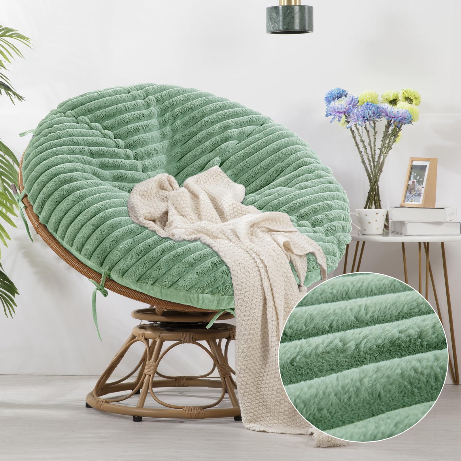 Foto 4 pulgar | Funda De Cojín Para Silla Papasan Hombys, Mullida Y Peluda, Piel Sintética - Venta Internacional.
