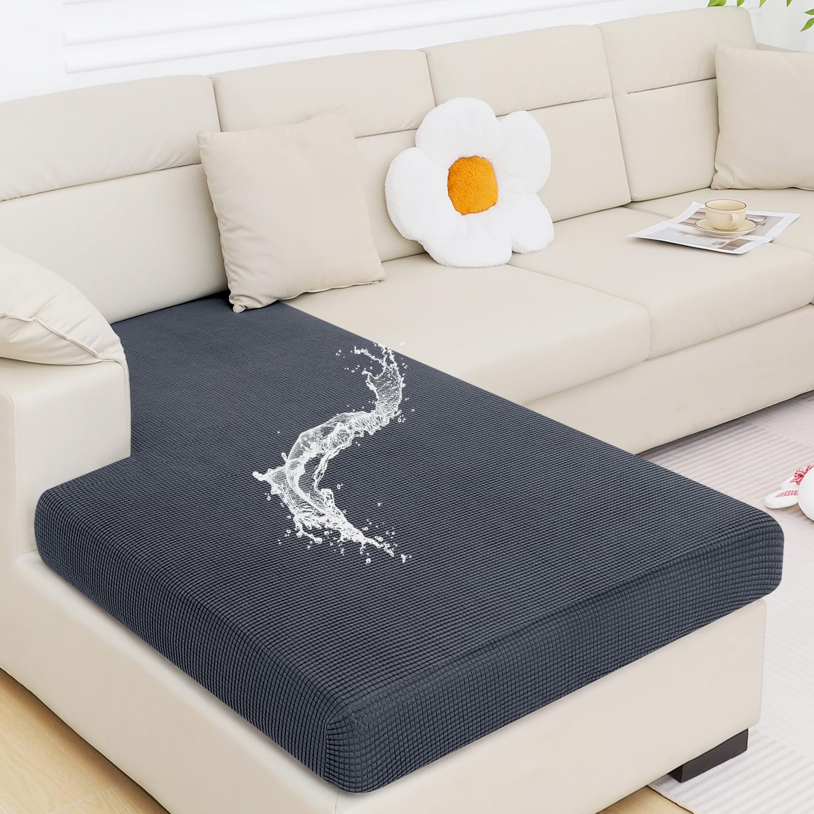 Foto 2 pulgar | Fundas De Cojín De Sofá Smiry Impermeables Y Lavables, Grises - Venta Internacional.
