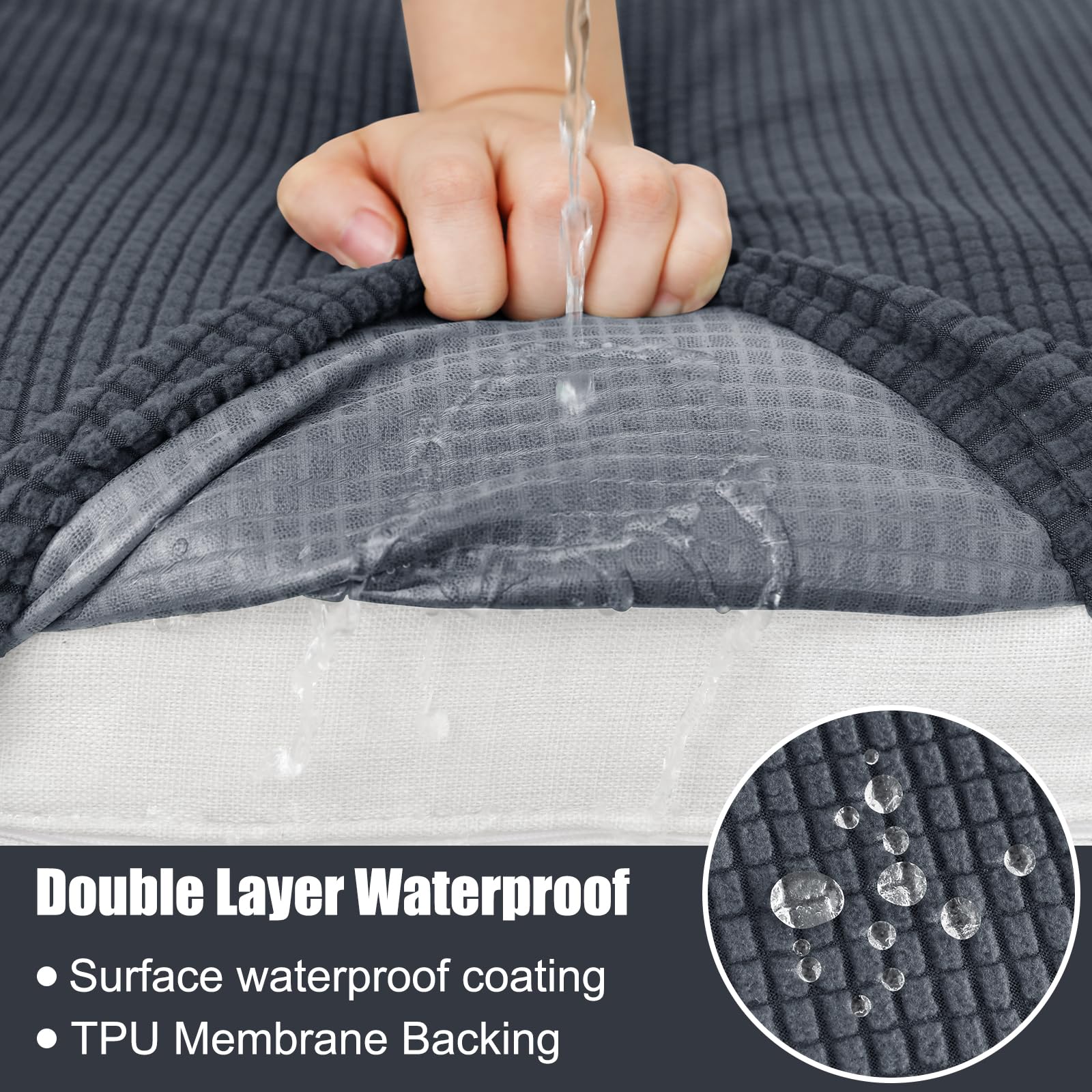 Foto 3 pulgar | Fundas De Cojín De Sofá Smiry Impermeables Y Lavables, Grises - Venta Internacional.
