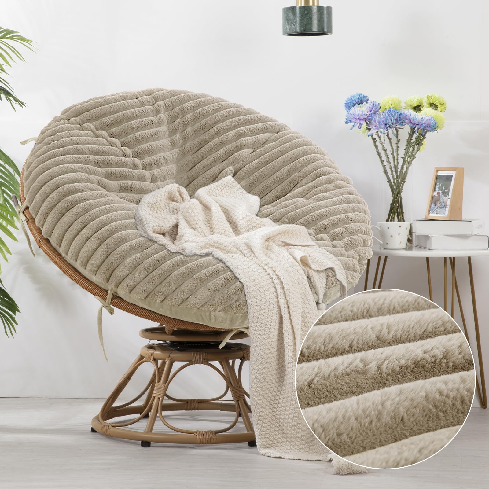Foto 4 pulgar | Funda De Cojín Para Silla Papasan Hombys, Mullida Y Peluda, Piel Sintética - Venta Internacional.