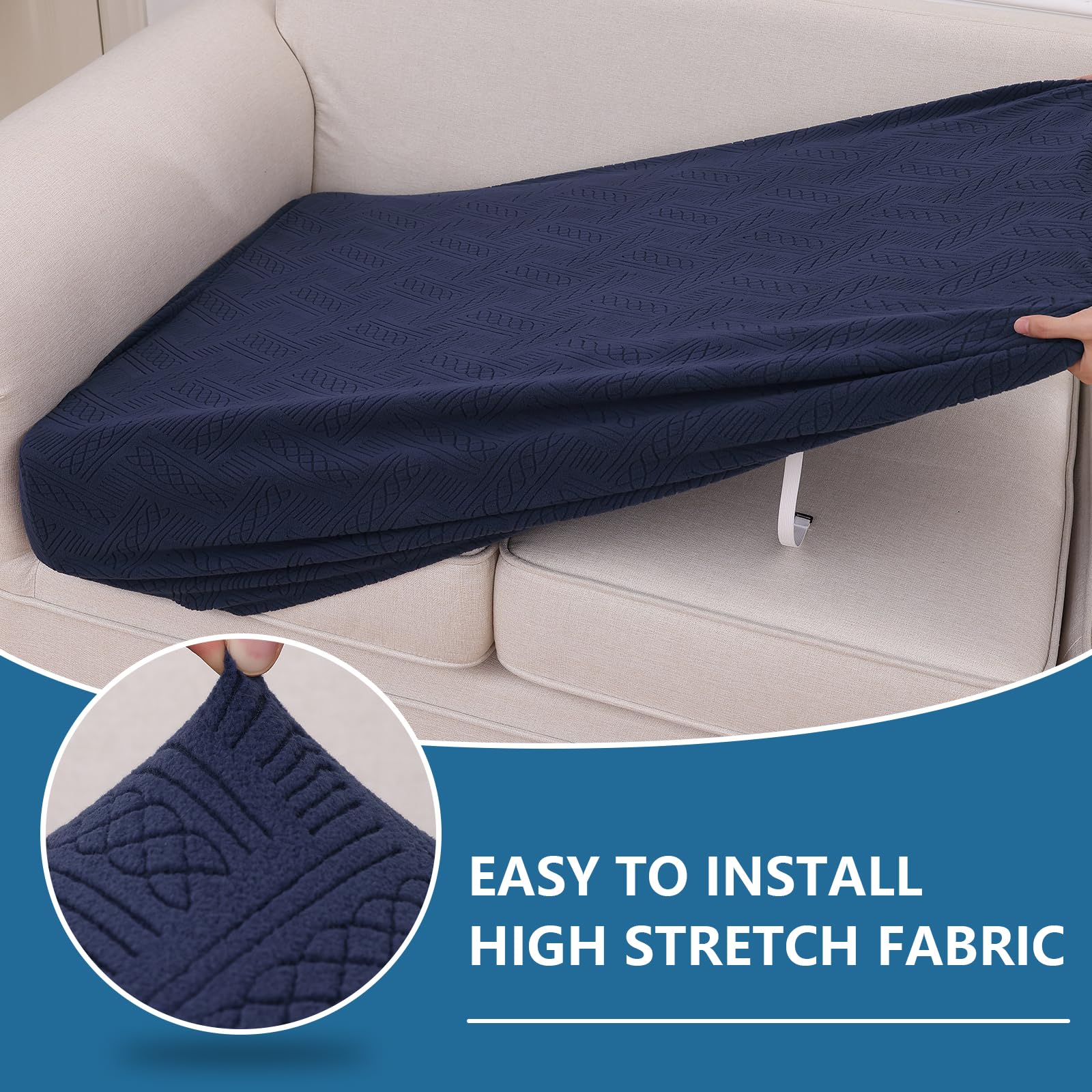 Foto 5 pulgar | Fundas De Cojín Hyha Individual Couch Stretch Magic Sofa Navy - Venta Internacional.