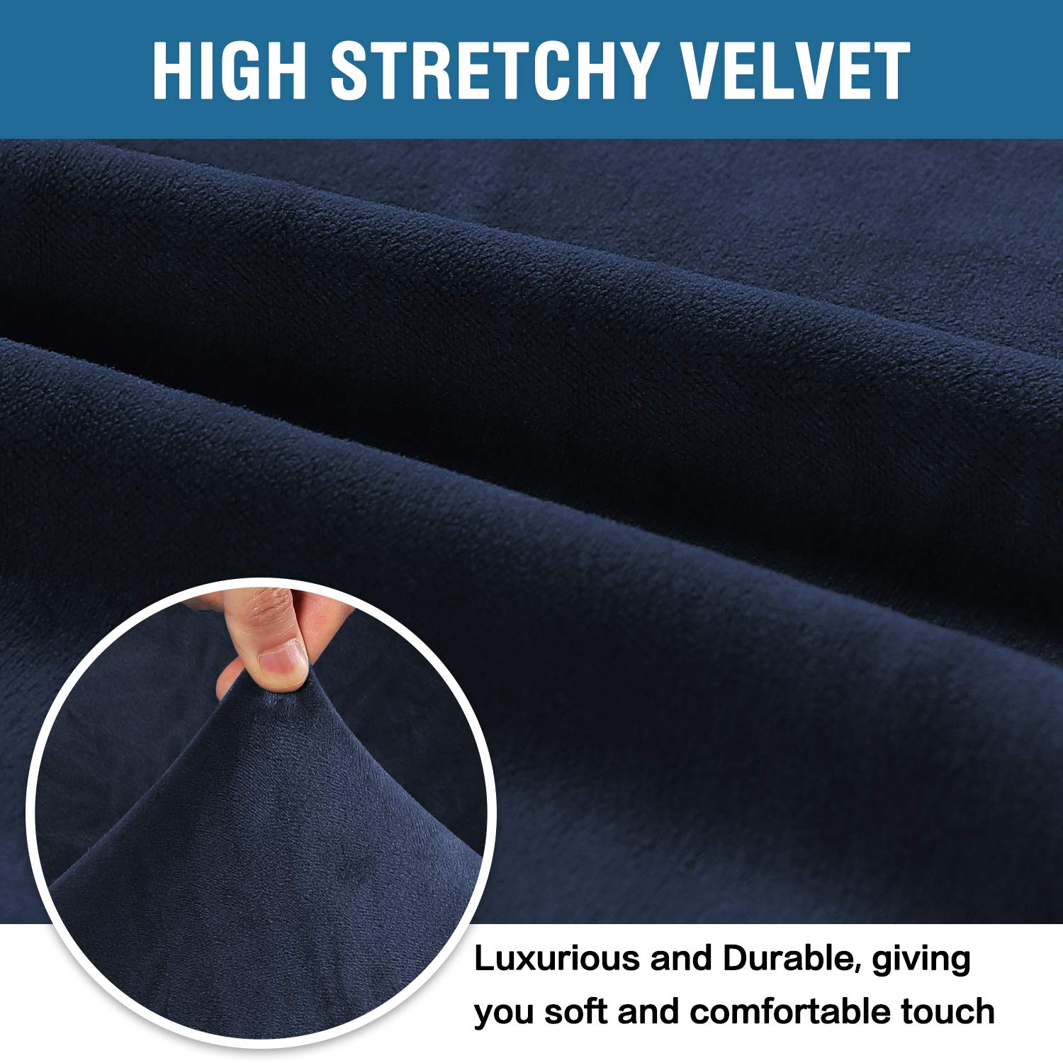 Foto 4 pulgar | Sofá De Dos Plazas De Terciopelo Elástico H.versailtex De Slipcover, Azul Marino - Venta Internacional.
