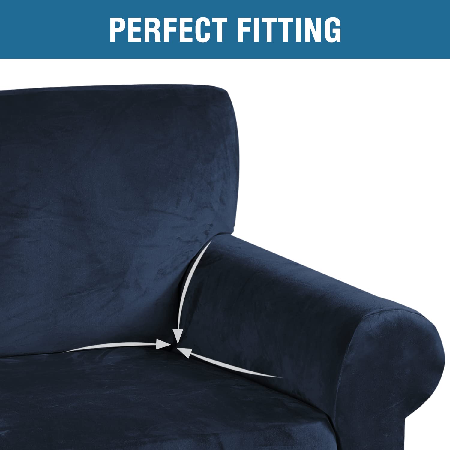 Foto 5 pulgar | Sofá De Dos Plazas De Terciopelo Elástico H.versailtex De Slipcover, Azul Marino - Venta Internacional.