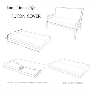 Foto 7 | Fundas De Futón Lane Linen, Tamaño Completo, 100% Algodón, Plateadas - Venta Internacional.