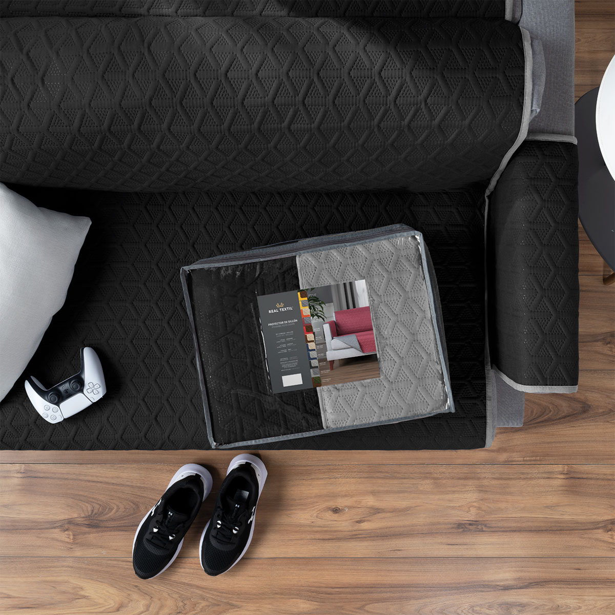 Foto 8 | Protector Cubresala Pinsonic Real Textil Negro / Gris  Doble Vista 3 Piezas