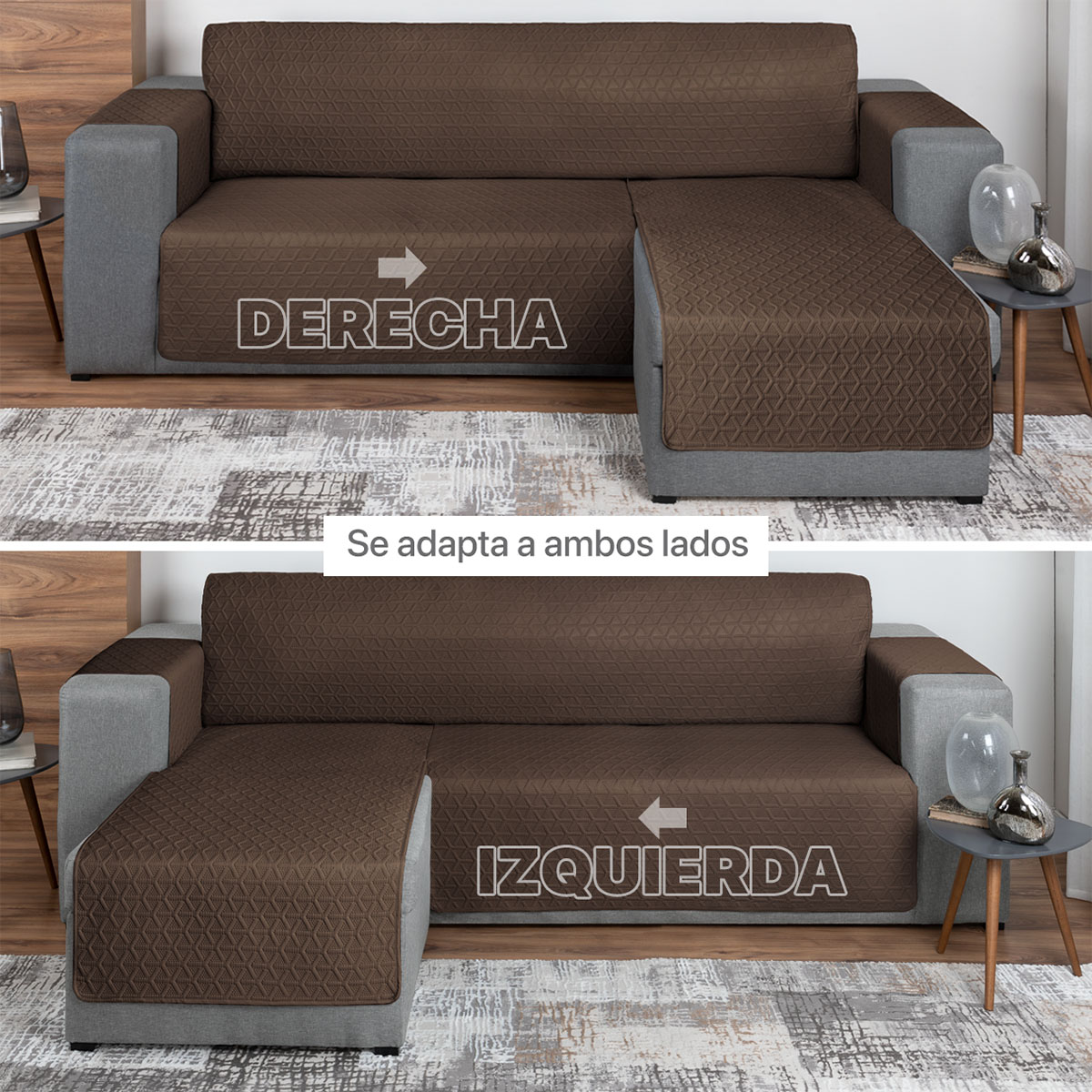 Foto 6 pulgar | Protector Cubresala Funda Sofá En Forma De L Real Textil Café