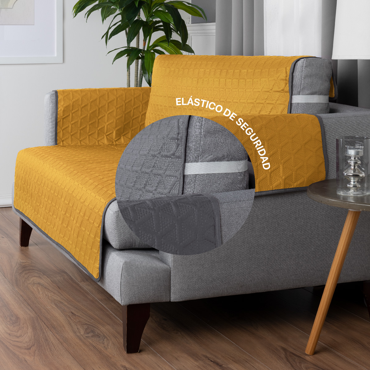Foto 7 | Protector Cubresala Pinsonic Real Textil Amarillo /Gris Doble Vista 3 Piezas