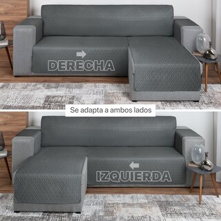 Foto 5 | Protector Cubresala Funda Sofá En Forma De L Real Textil Gris Oscuro