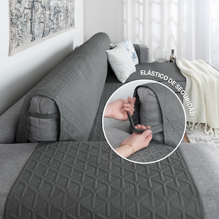 Foto 6 | Protector Cubresala Funda Sofá En Forma De L Real Textil Gris Oscuro