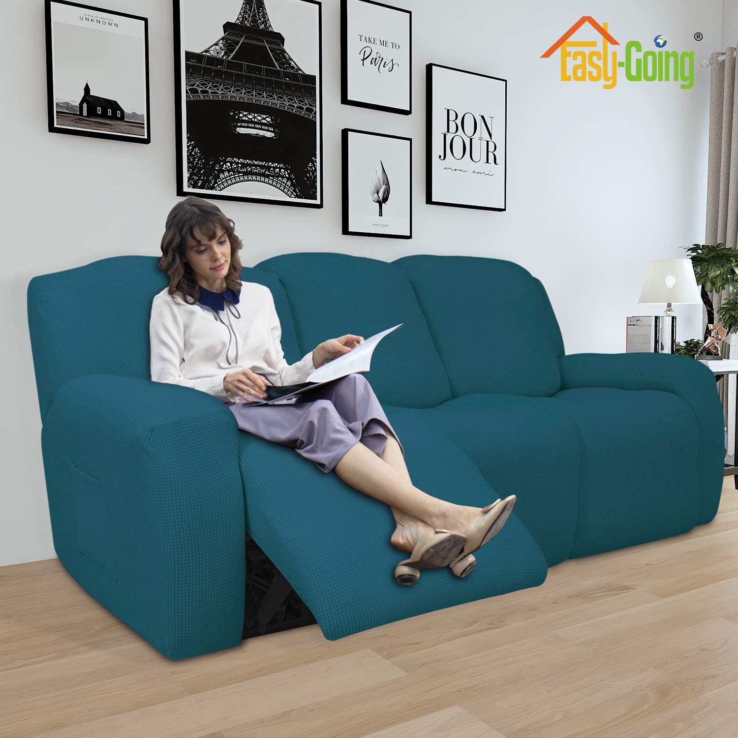 Foto 3 pulgar | Sofá Slipcover, Reclinable, Fácil De Usar, 8 Piezas, Tela Elástica - Venta Internacional.