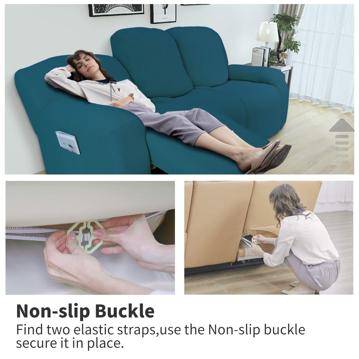 Foto 4 pulgar | Sofá Slipcover, Reclinable, Fácil De Usar, 8 Piezas, Tela Elástica - Venta Internacional.