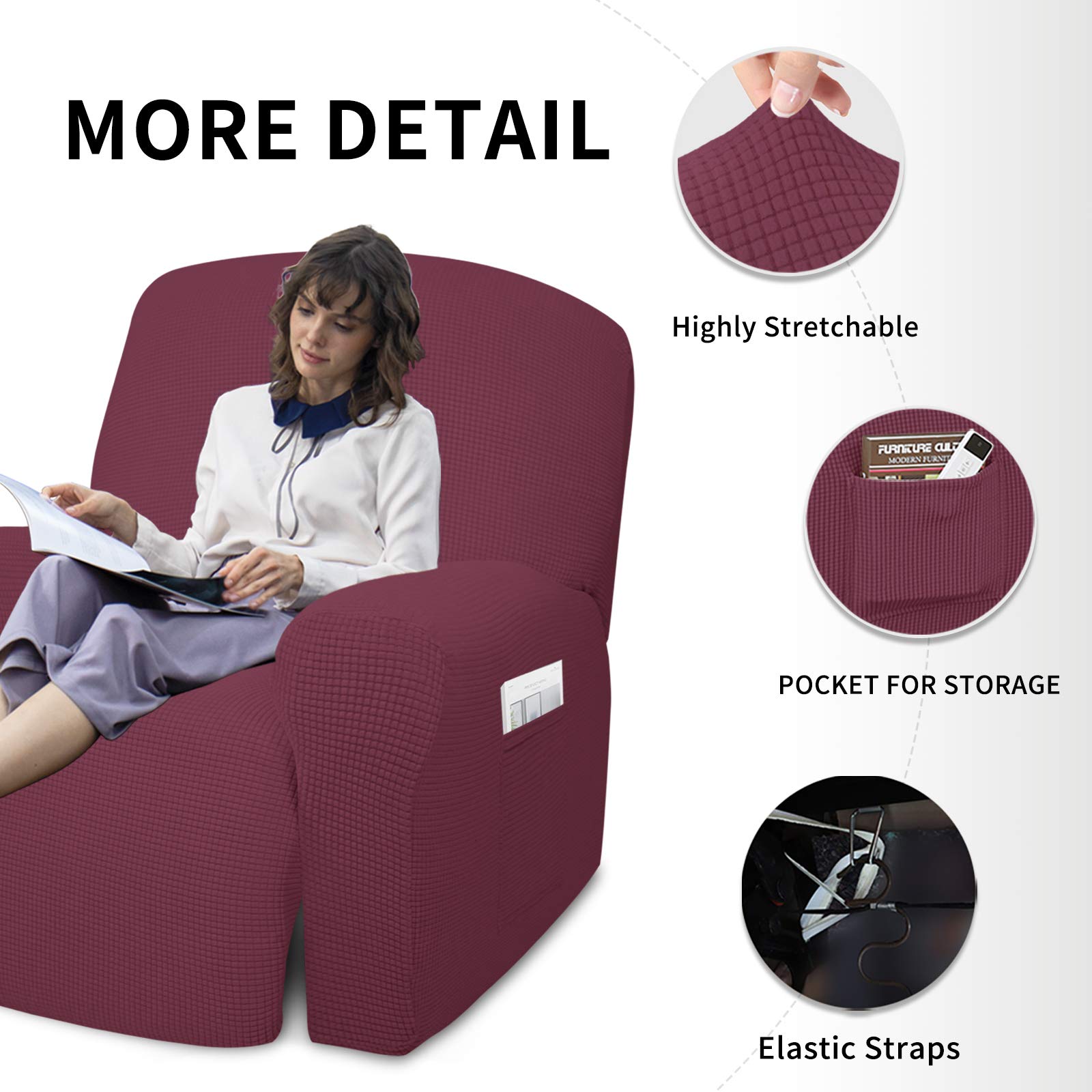 Foto 4 | Sofá Elástico Reclinable De Gran Tamaño Slipcover X4 - Venta Internacional.