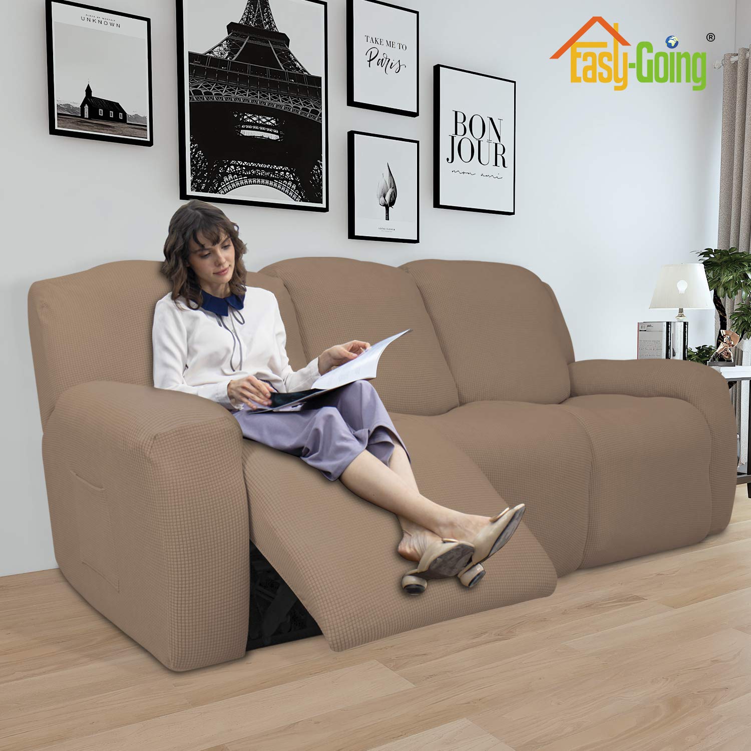 Foto 3 pulgar | Sofá Slipcover, Reclinable, Fácil De Usar, 8 Piezas, Poliéster Elástico - Venta Internacional.