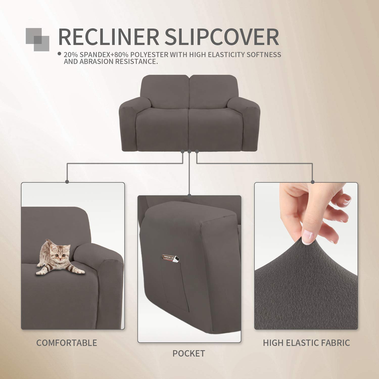 Foto 4 pulgar | Funda de Sillón Reclinable Easy-Going de Microfibra Elástica Protección Total y Fácil de Instalar - Venta Internacion