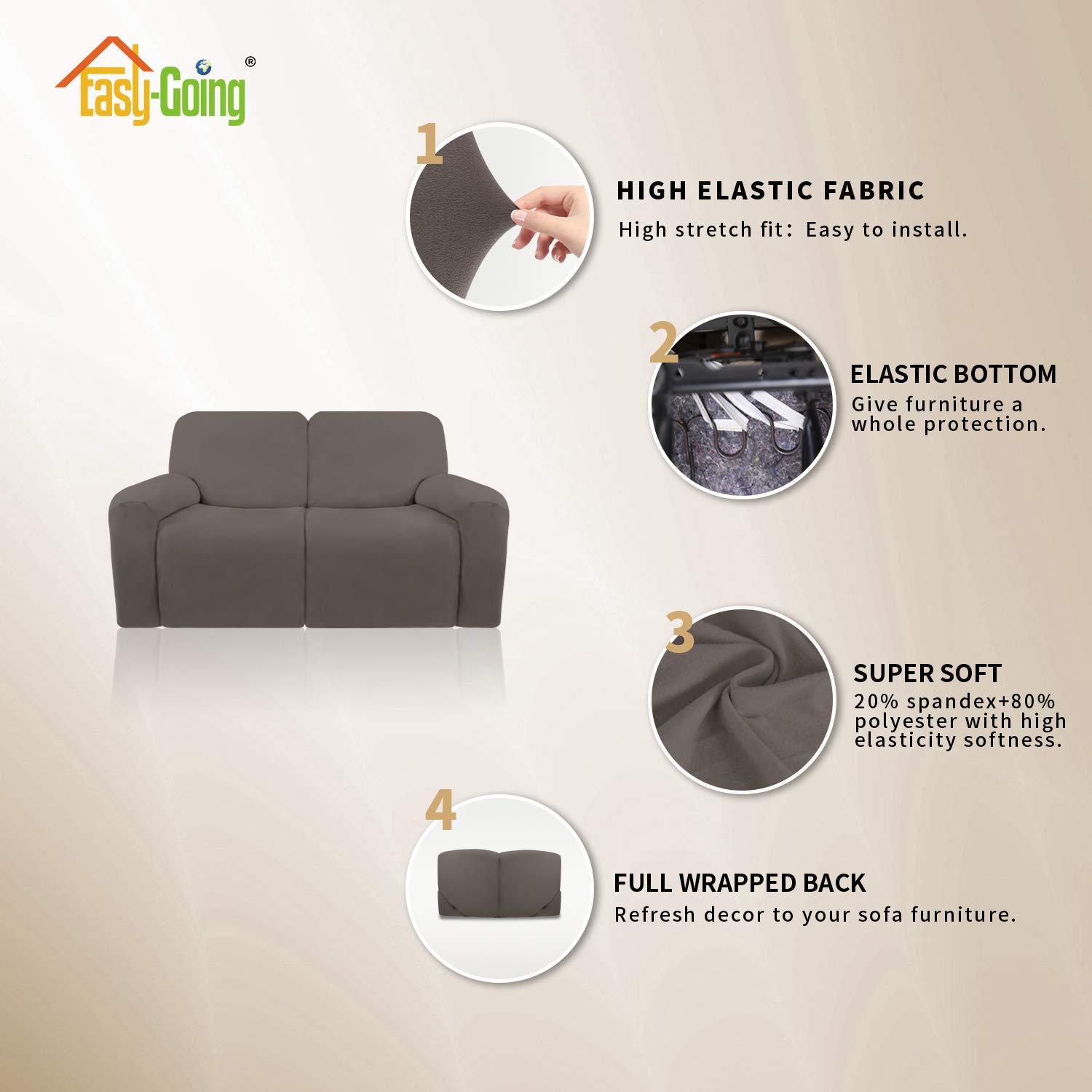 Foto 5 pulgar | Funda de Sillón Reclinable Easy-Going de Microfibra Elástica Protección Total y Fácil de Instalar - Venta Internacion