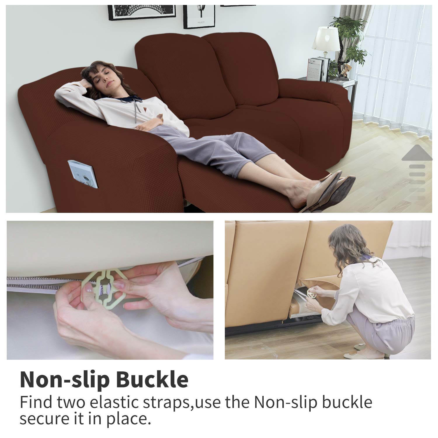 Foto 4 pulgar | Funda de Sofá Reclinable Easy-Going Elástica y Suave de 8 Piezas - Venta Internacional