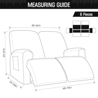 Foto 5 | Funda para Sofá Reclinable Taococo 6 Piezas para Sillón Reclinable Doble - Venta Internacional