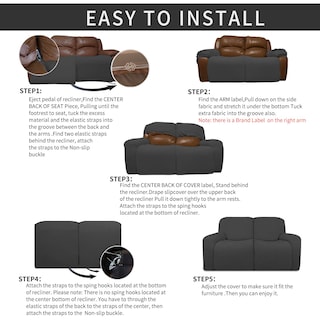 Foto 4 | Funda elástica para Sofá Reclinable de 6 piezas Protección y Comodidad en un Solo Producto - Venta Internacional