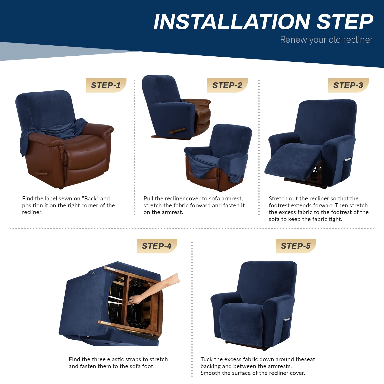 Foto 2 | Fundas para Sillones Reclinables Asnomy Lazy Boy con Velvet Fab - Venta Internacional